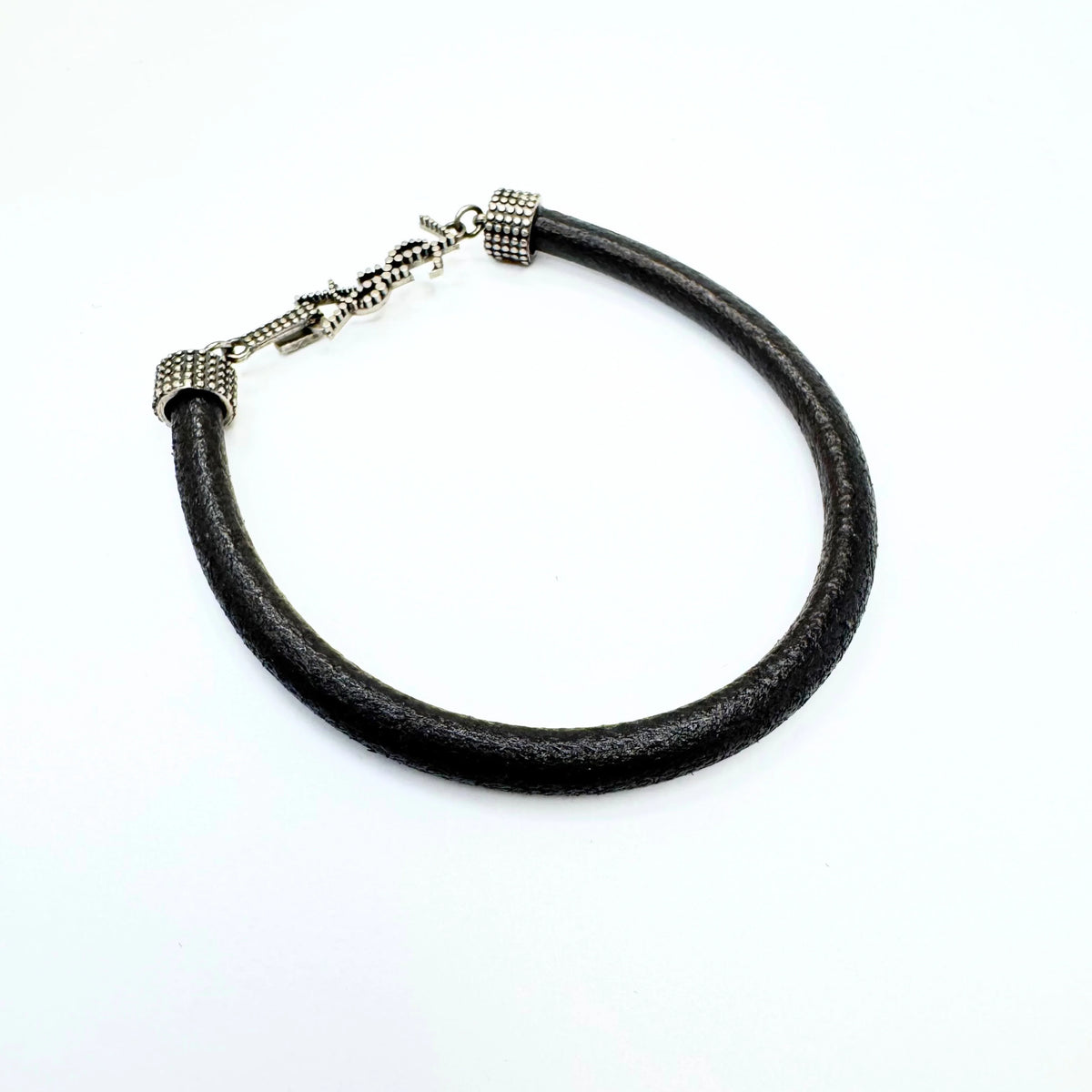 Saint Laurent Textured Leather Bracelet - Lost Designer