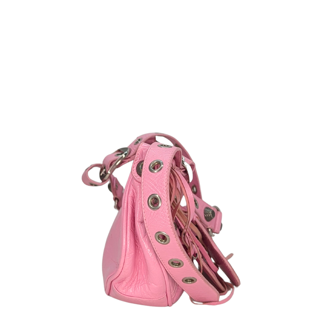 Balenciaga Leather Le Cagole Shoulder Bag XS Pink