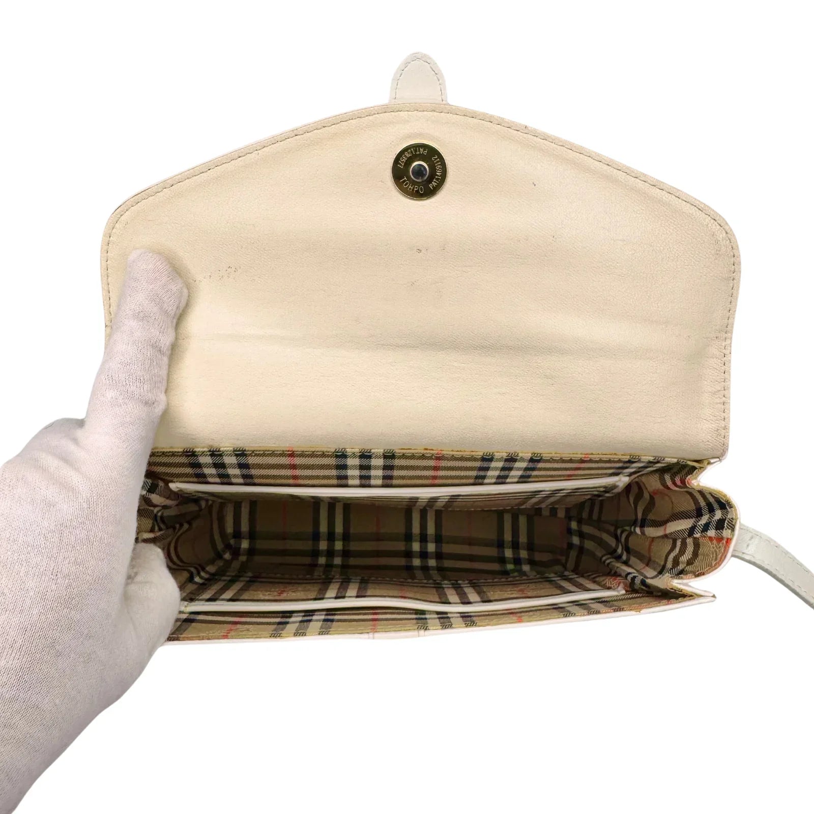 Burberry Leather Crossbody Bag white - Lost Designer