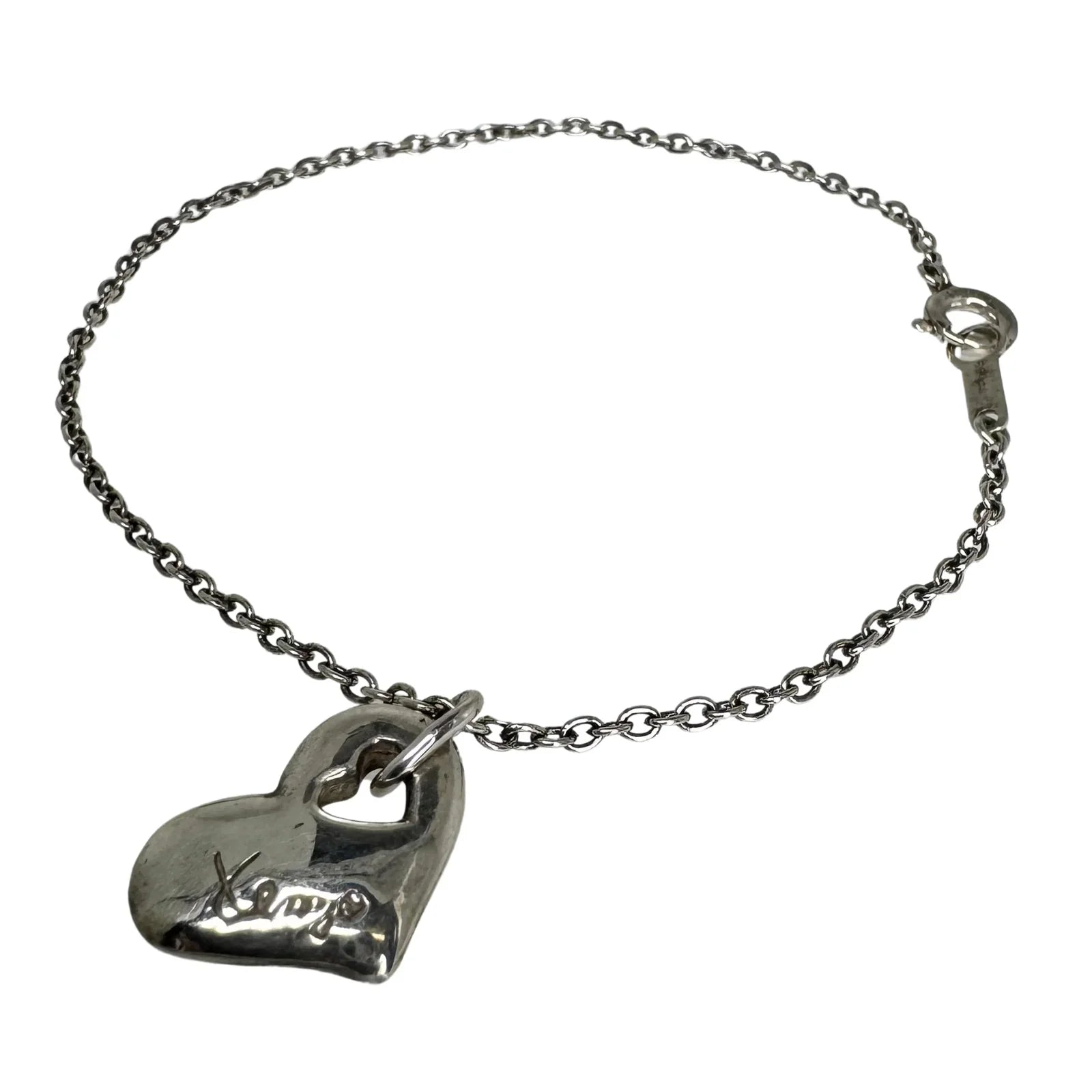Kenzo Sterling Silver Heart Charm Bracelet - Lost Designer