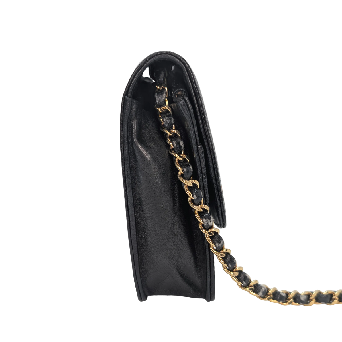 Chanel Caviar Timeless CC Wallet On Chain WOC Black