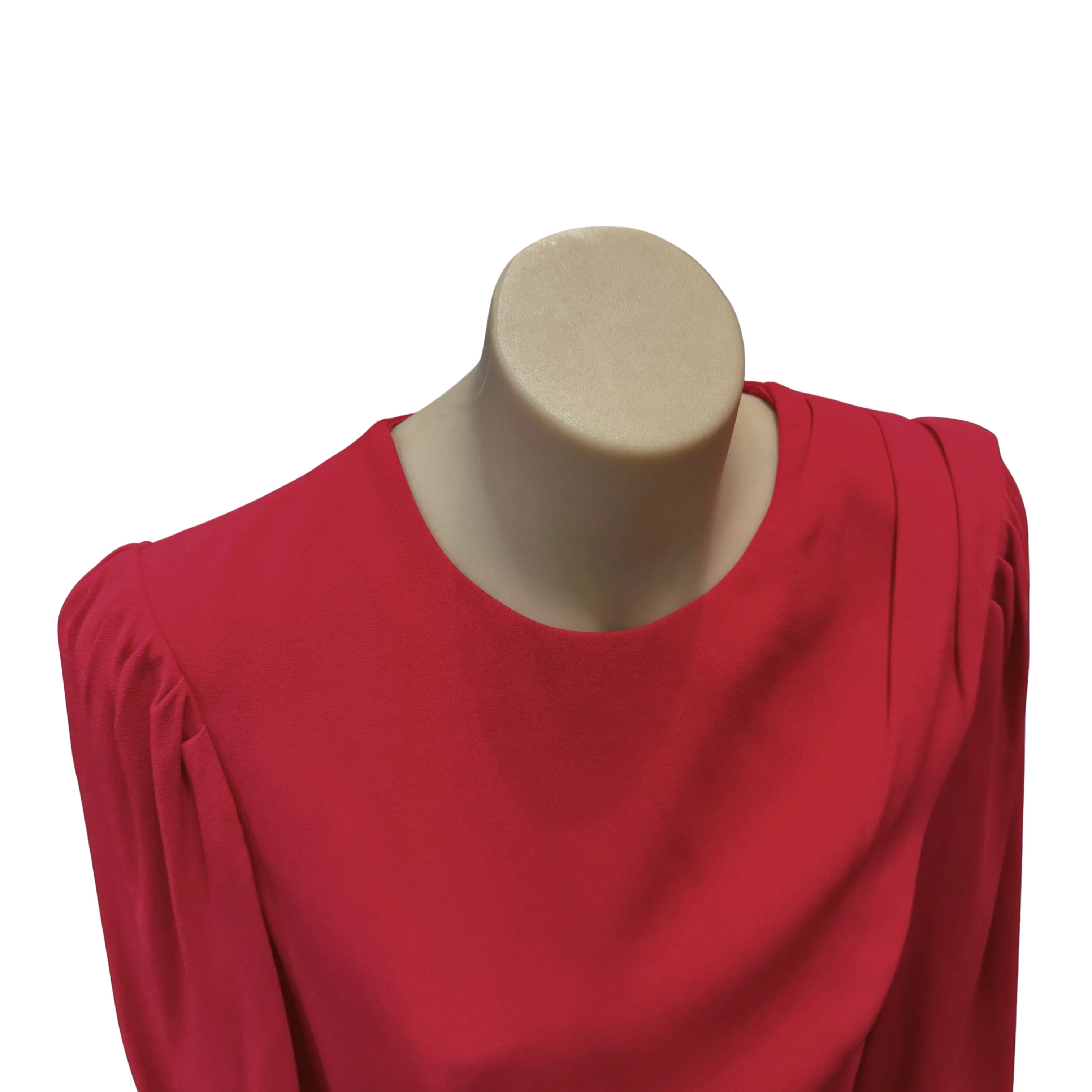 Alexander McQueen Draped Long Sleeve Knee-Length Dress Red 44 - Lost Designer