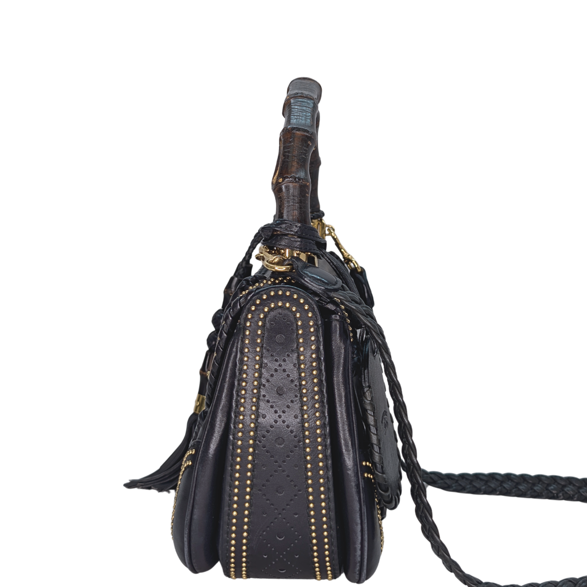 Gucci New Bamboo Top Handle Bag Black