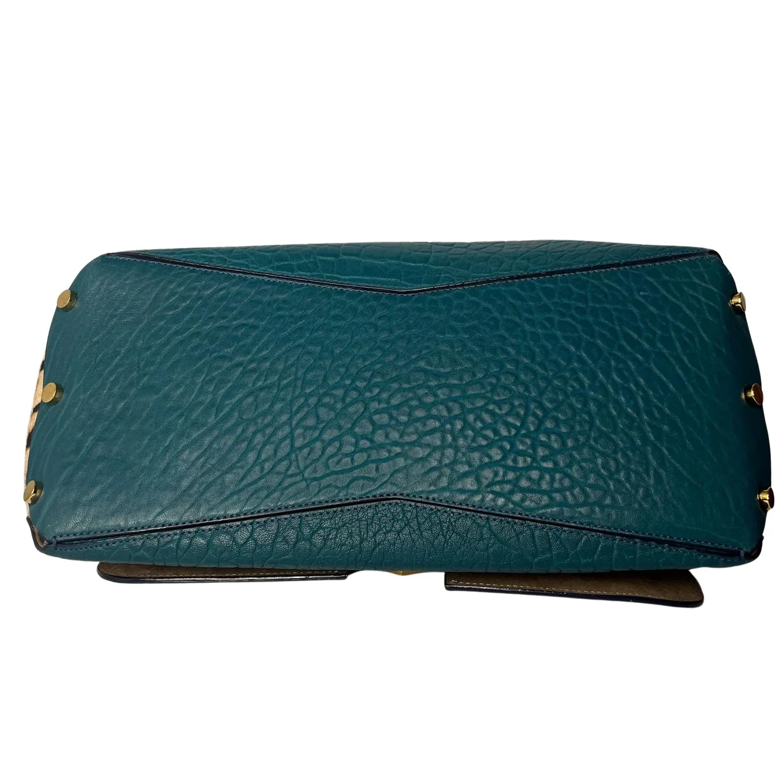 Jimmy Choo Lockett/XB Medium Bag – Teal Leather & Leopard Pony Hair - Lost Designer