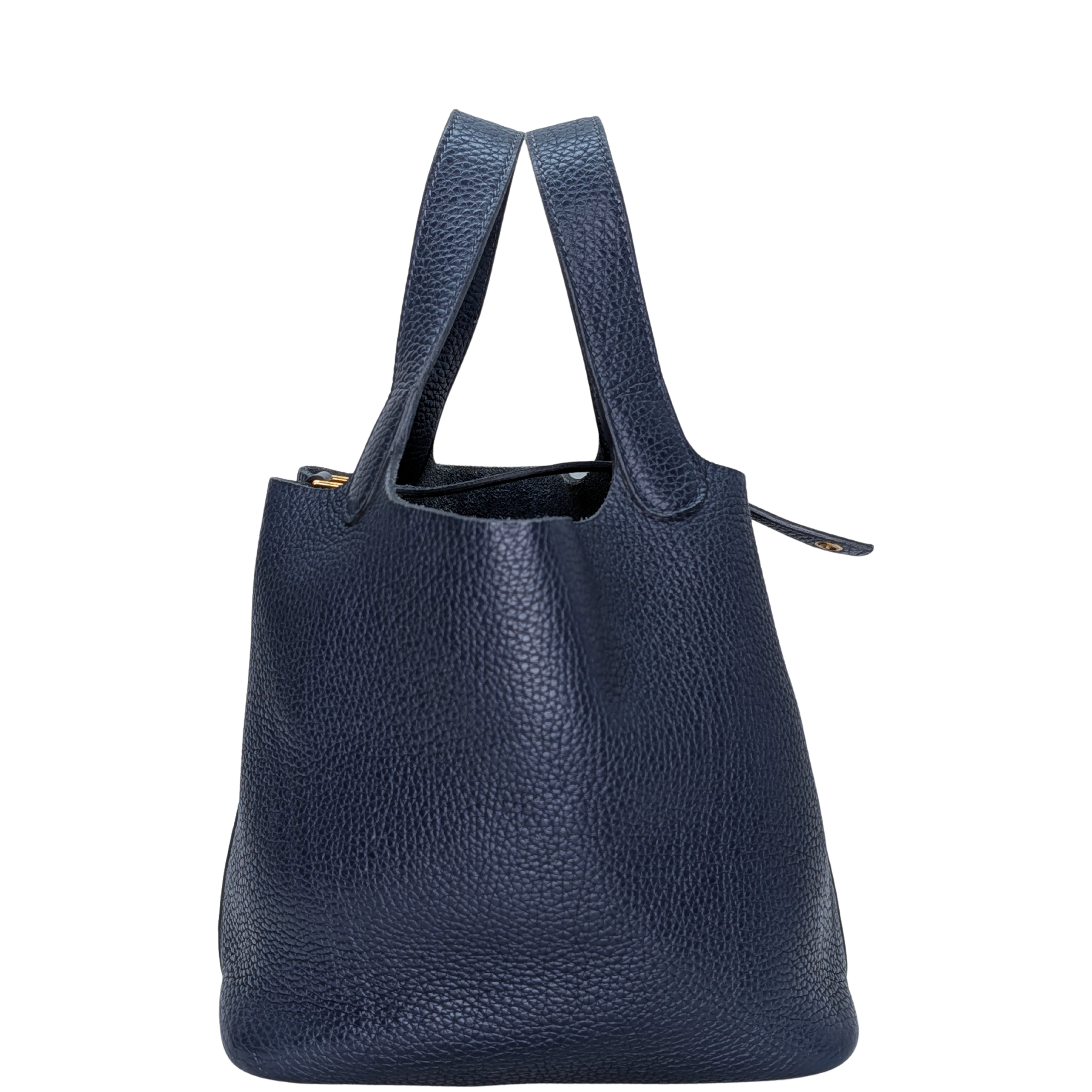 Hermes Picotin 18 Clemence Dark Blue GHW Stamp B