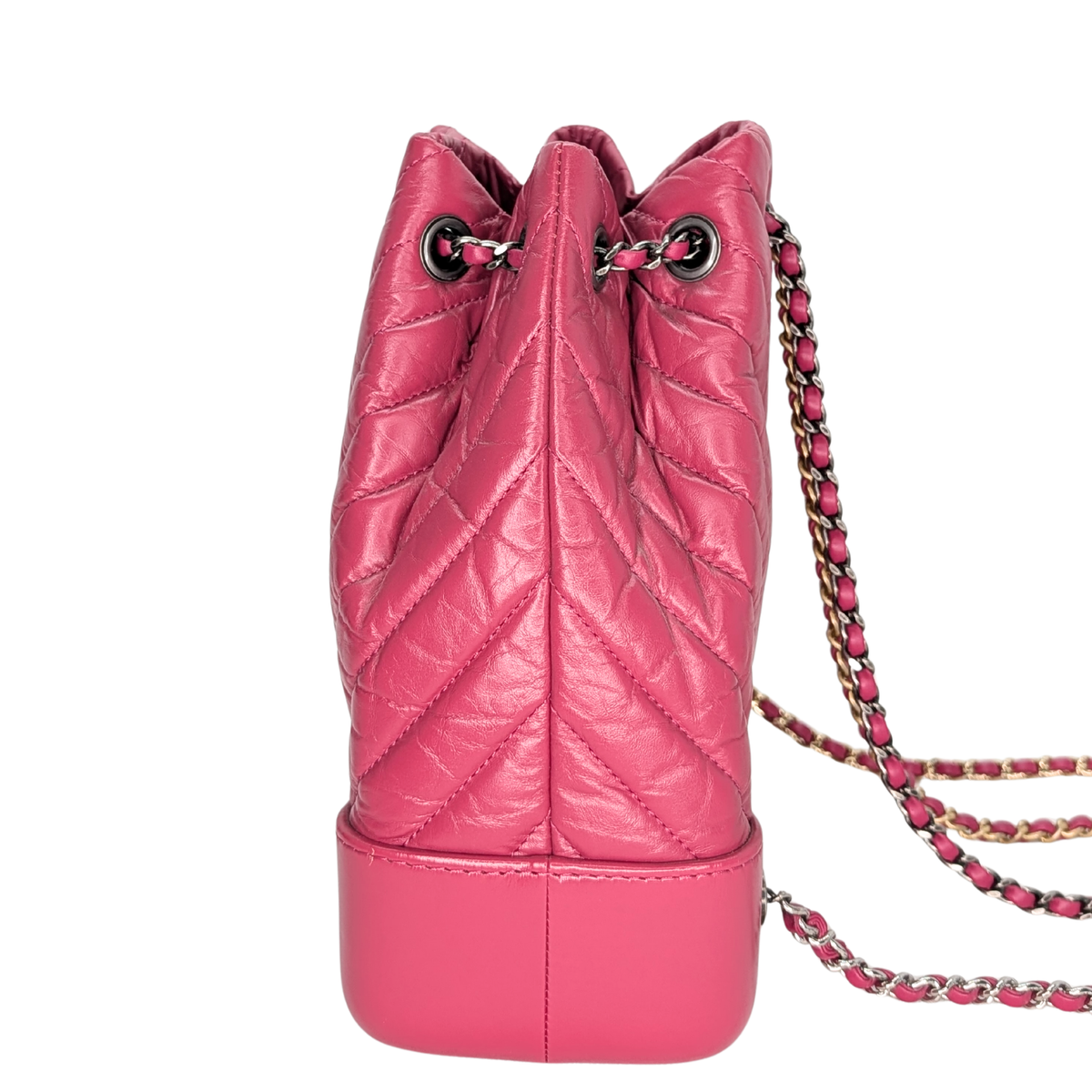 Chanel Gabrielle Small Chevron Backpack Pink