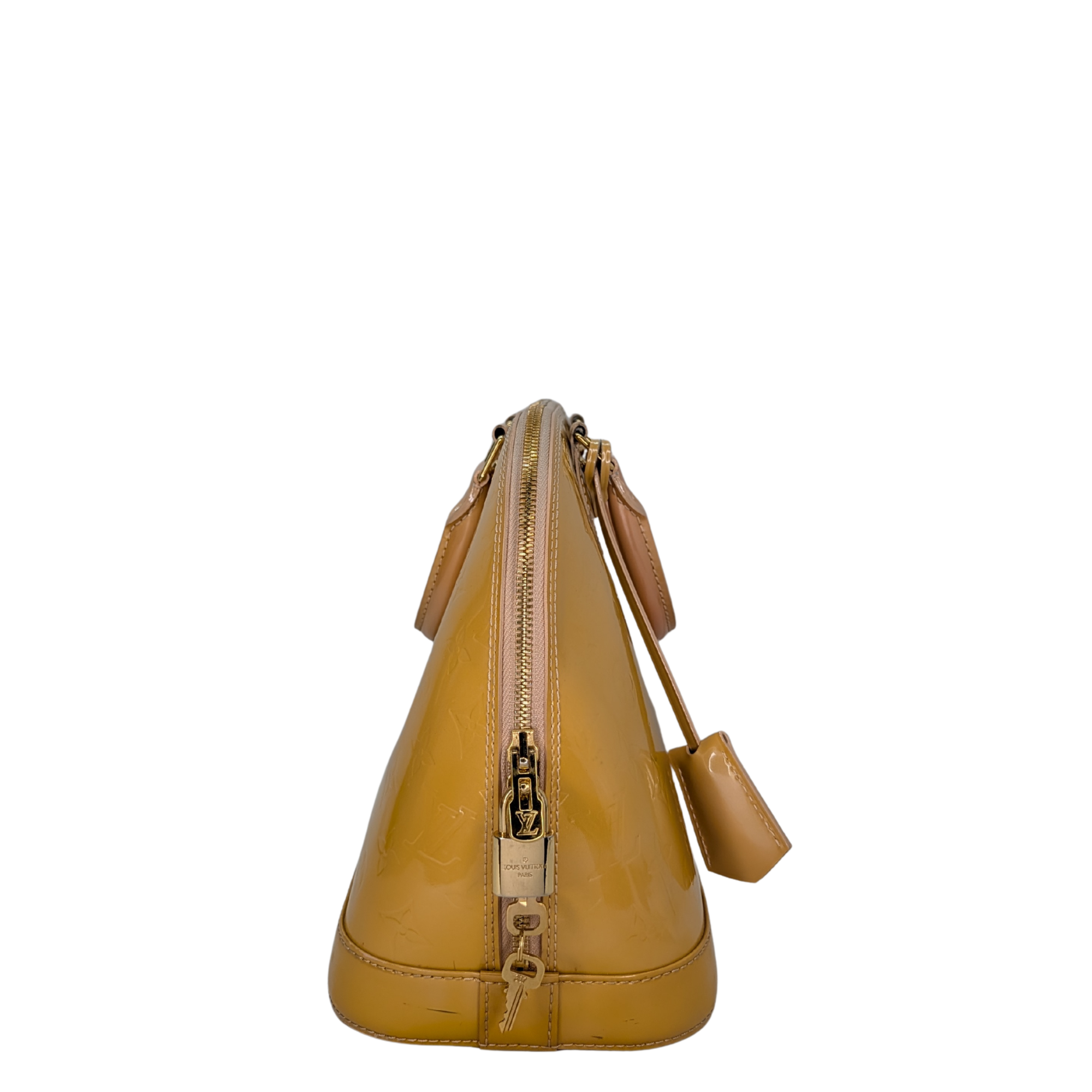Louis Vuitton Alma Vernis PM Bag Yellow