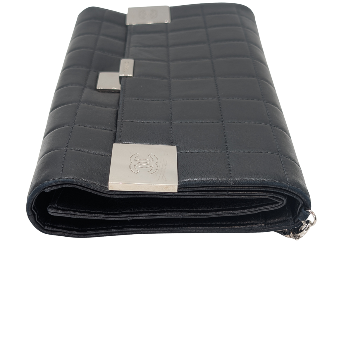 Chanel Chocolate Bar WOC Black/Silver Shoulder Bag