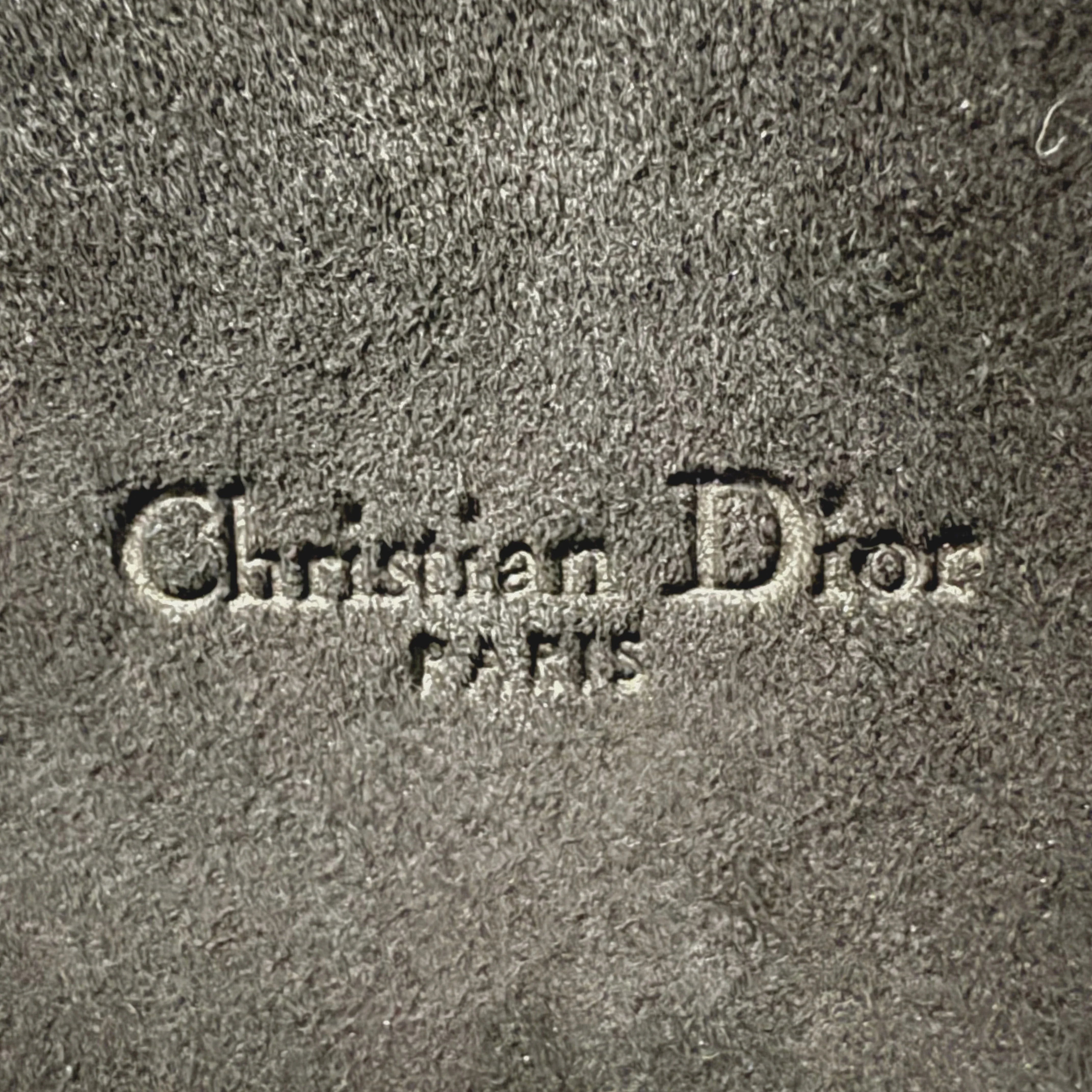 Christian Dior Caro Grained Leather Double Pouch Crossbody Bag Black - Lost Designer
