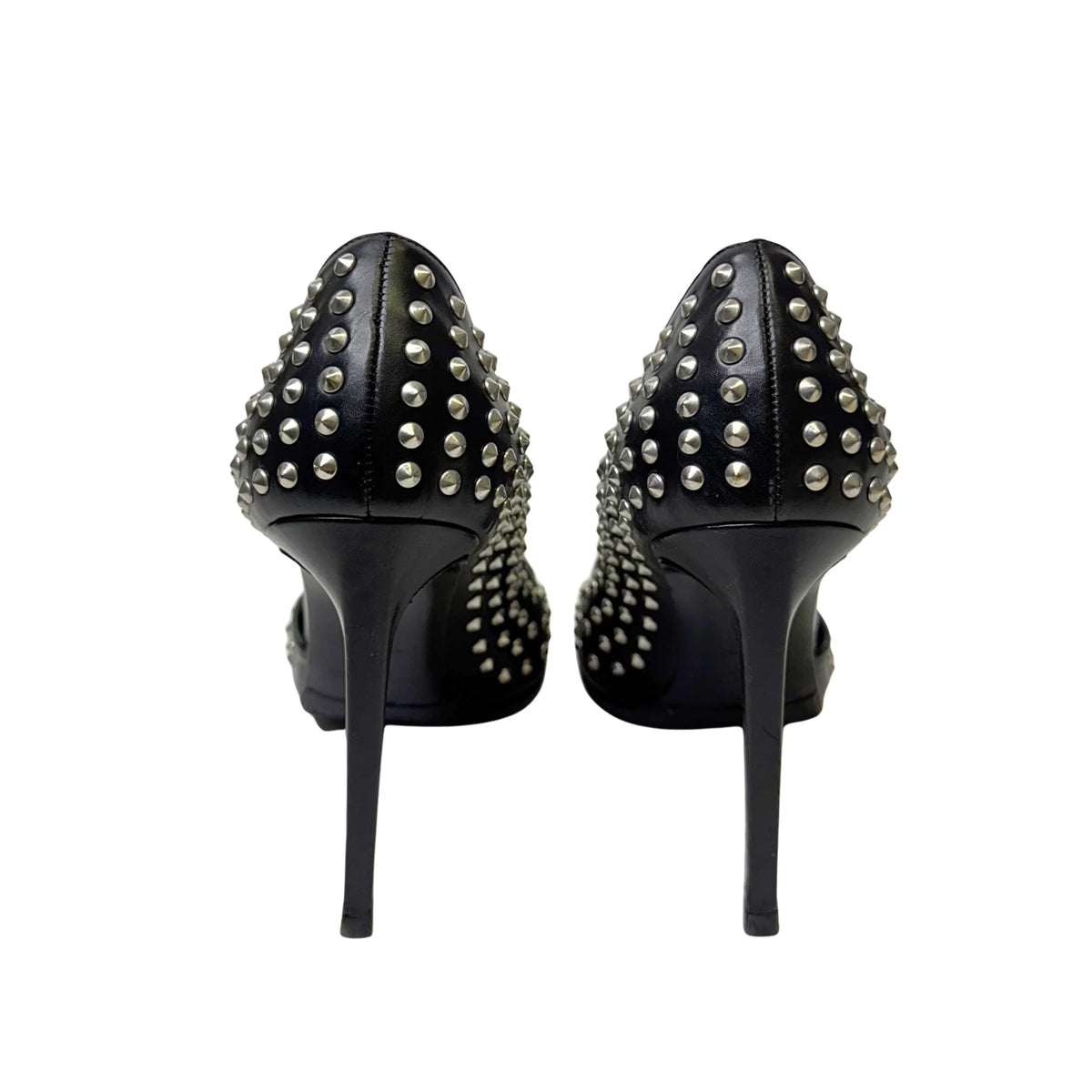 Saint Laurent Leather Printed Rock stud D'Orsay Pumps - Lost Designer