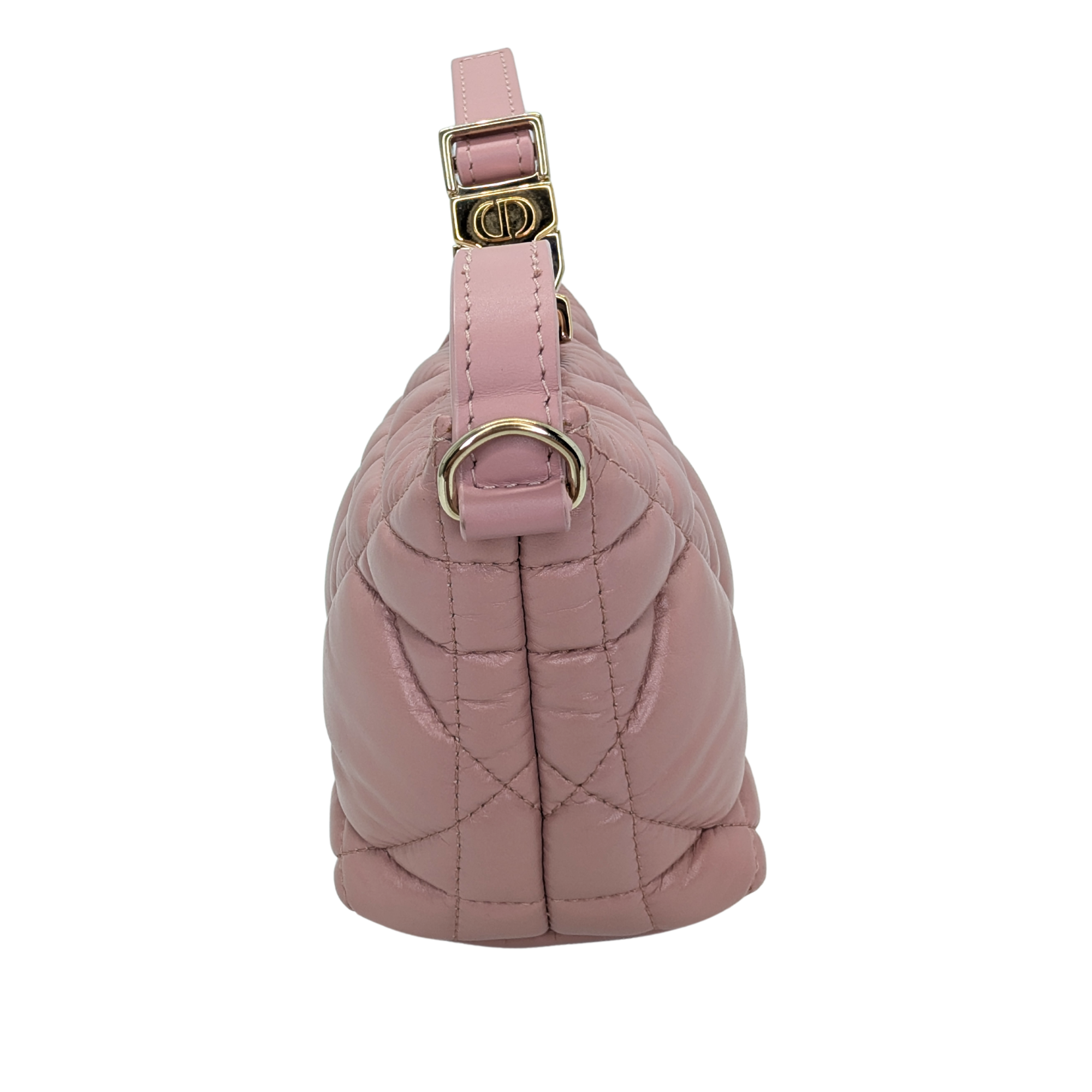Dior Macrocannage Nomad Travel Pouch Bag Calfskin Pink