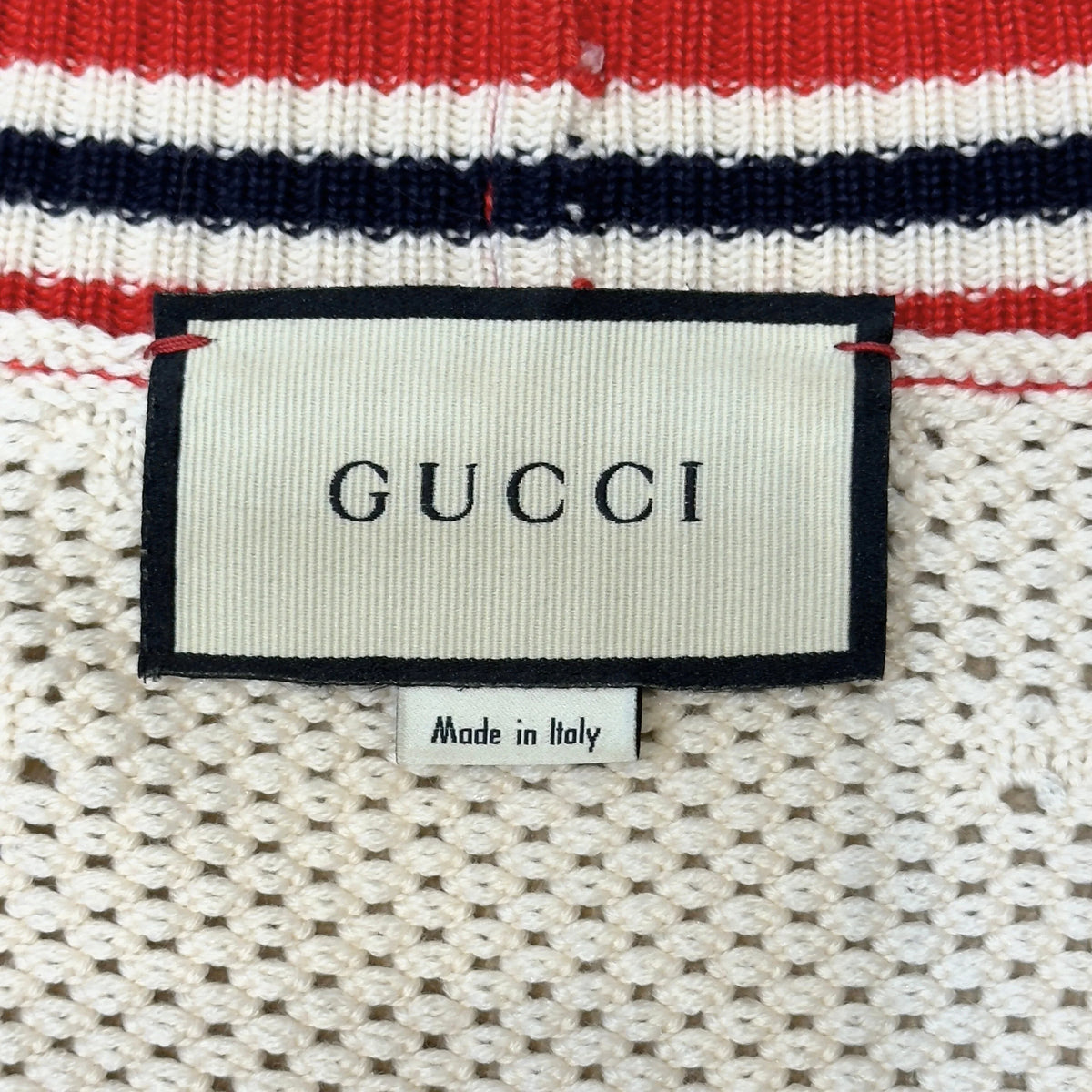 Gucci Striped Knit Cardigan Wool White Large - Lost Designer
