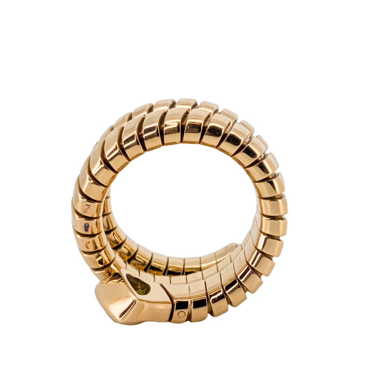 Bvlgari 18K Gold Peridot Tubogas Ring