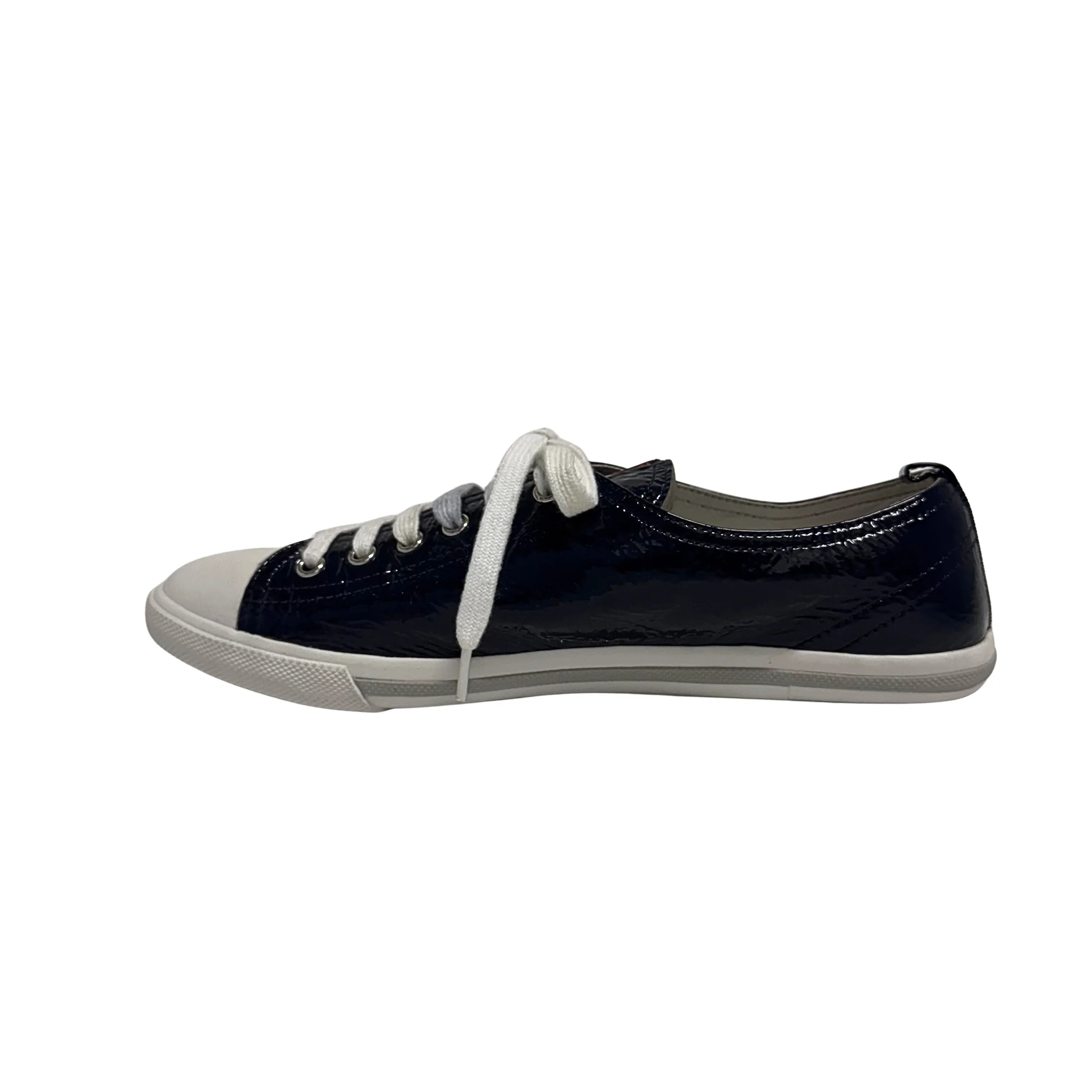 Prada Naplak Royal Patent leather sneakers Women's size 37 - Lost Designer