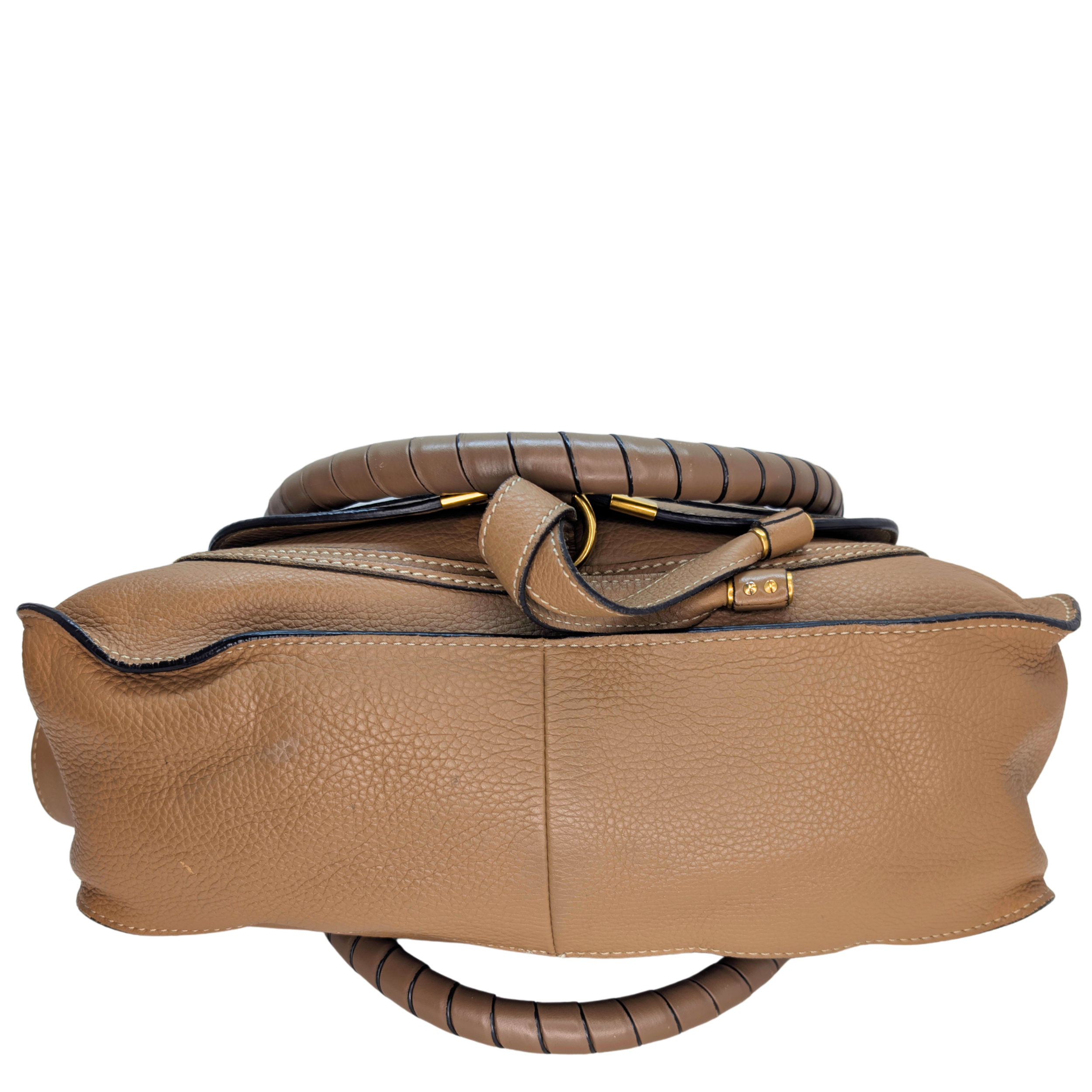 Chloe Marcie Medium Satchel Crossbody Bag Brown