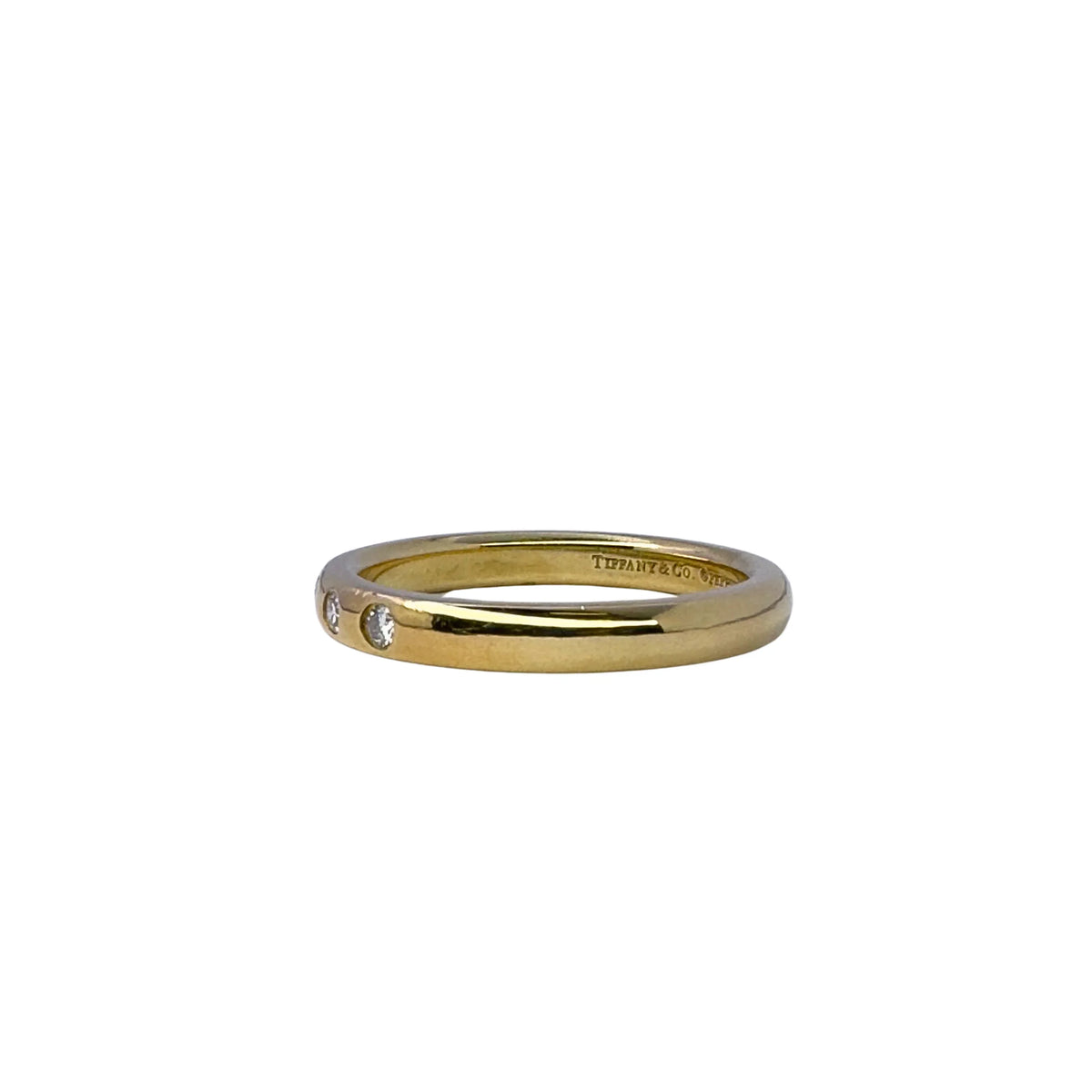 Tiffany & Co Ring, L½ or 51 Stacking Band Ring 18K Gold .06 Diamond - Lost Designer