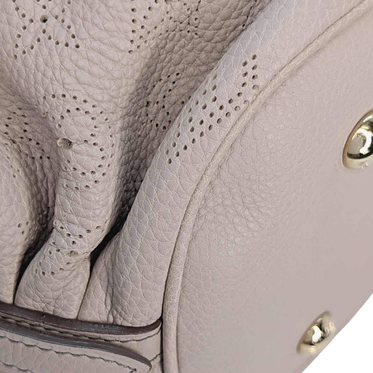 Louis Vuitton Mahina Beige L Hobo Bag Beige
