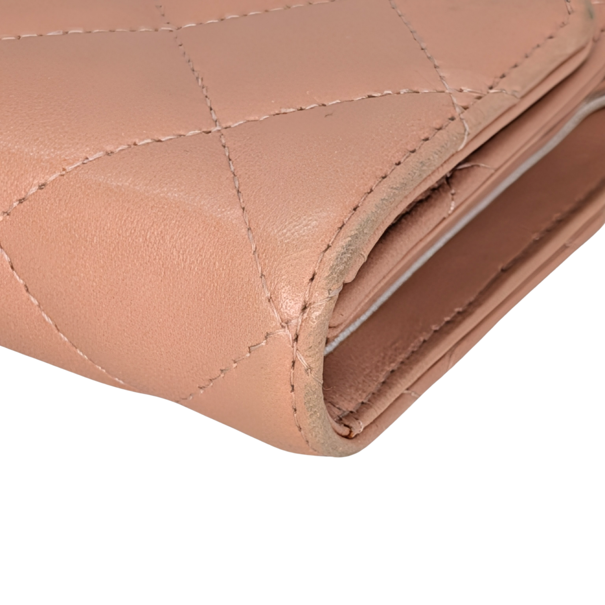 Chanel CC Flap Long Wallet Peach
