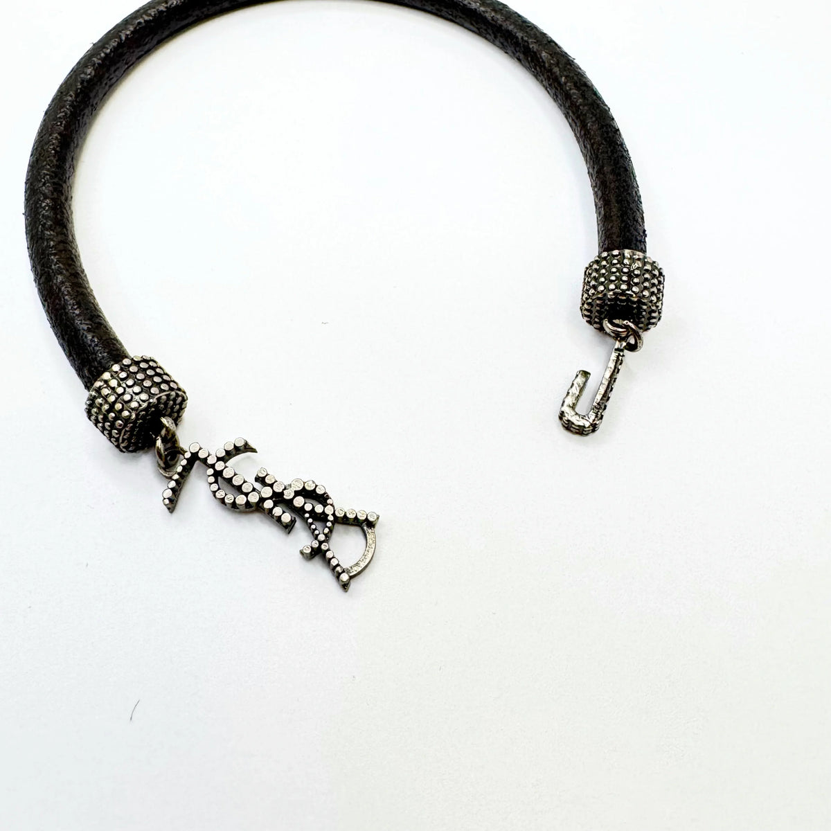 Saint Laurent Textured Leather Bracelet - Lost Designer