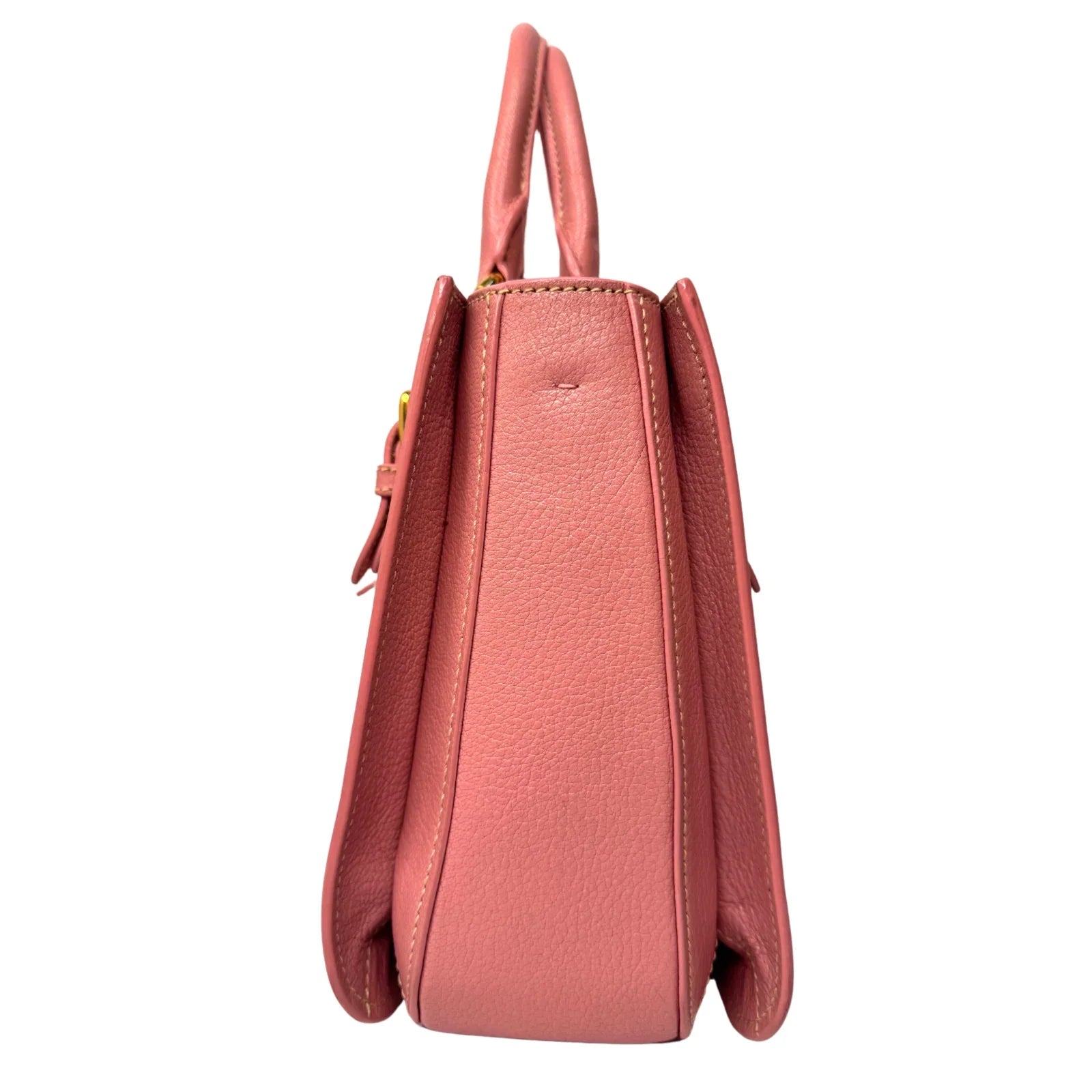 Miu Miu Goatskin Madras Shopping Crossbody Tote Bag Pink - Lost Designer