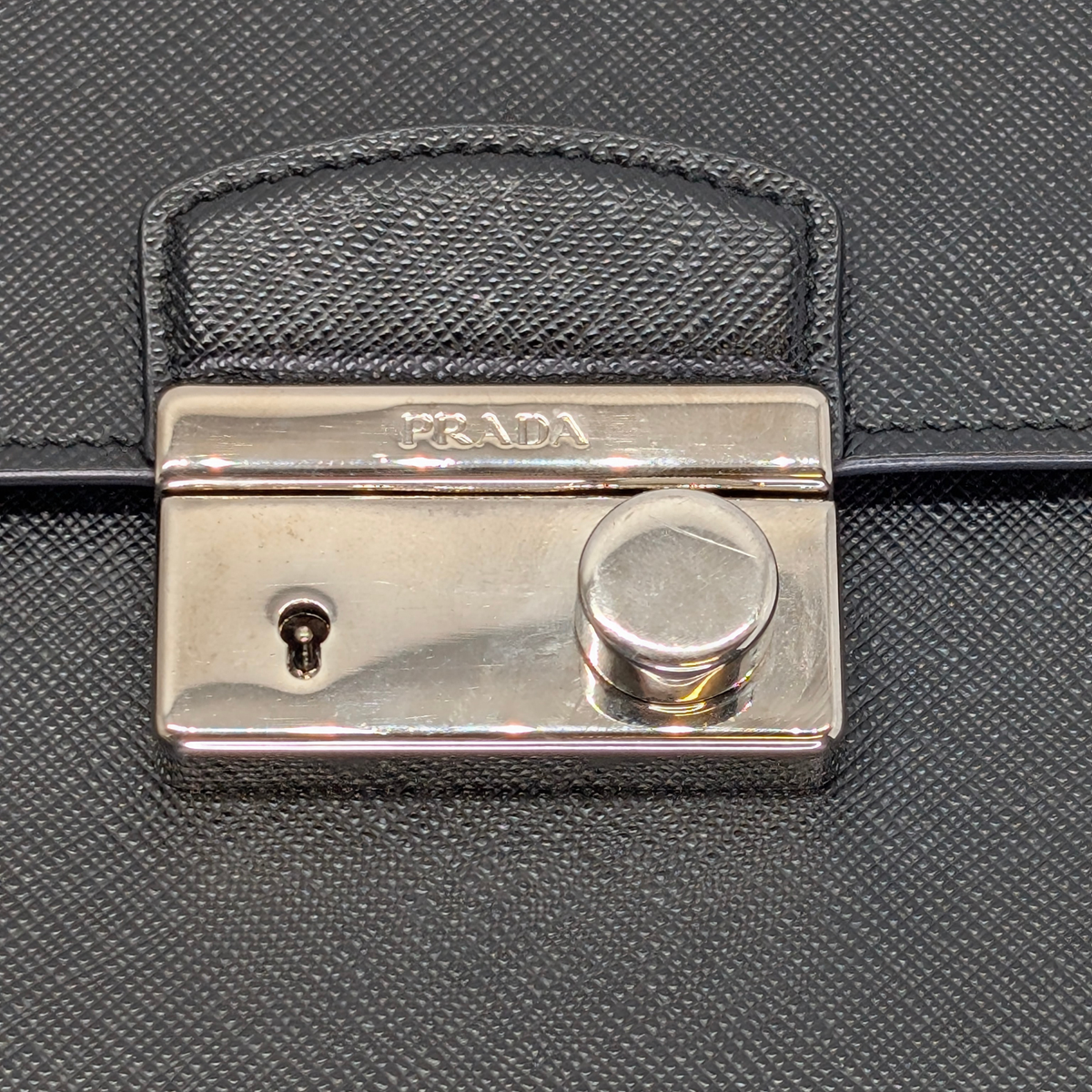 Prada Saffiano Lux Crossbody Bag Black