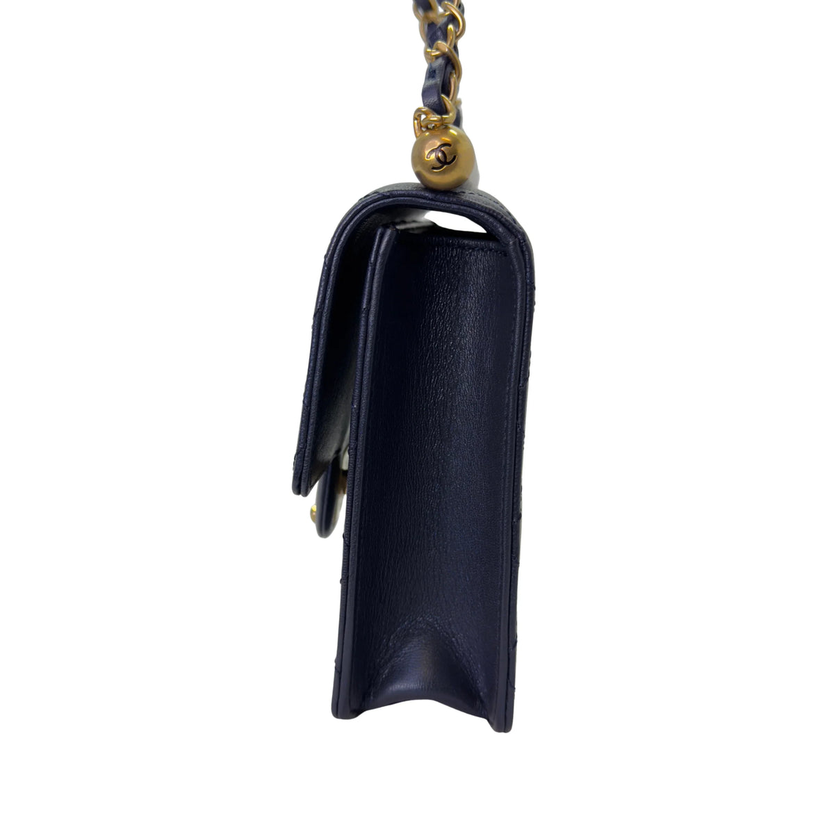 Chanel Iridescent Chic Pearls Lambskin Crossbody Bag Navy Blue - Lost Designer