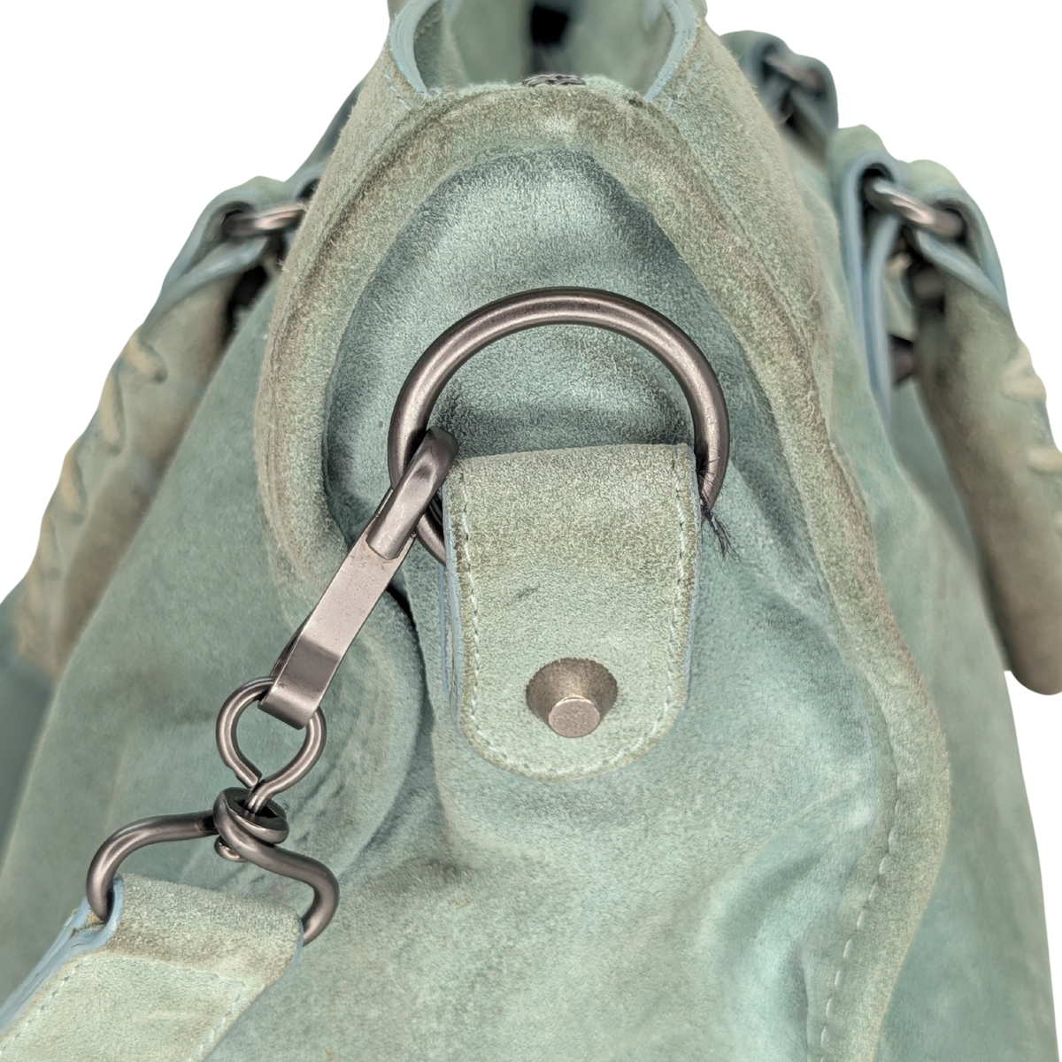 Balenciaga Motorcycle City Bag Suede Leather Pastel Green