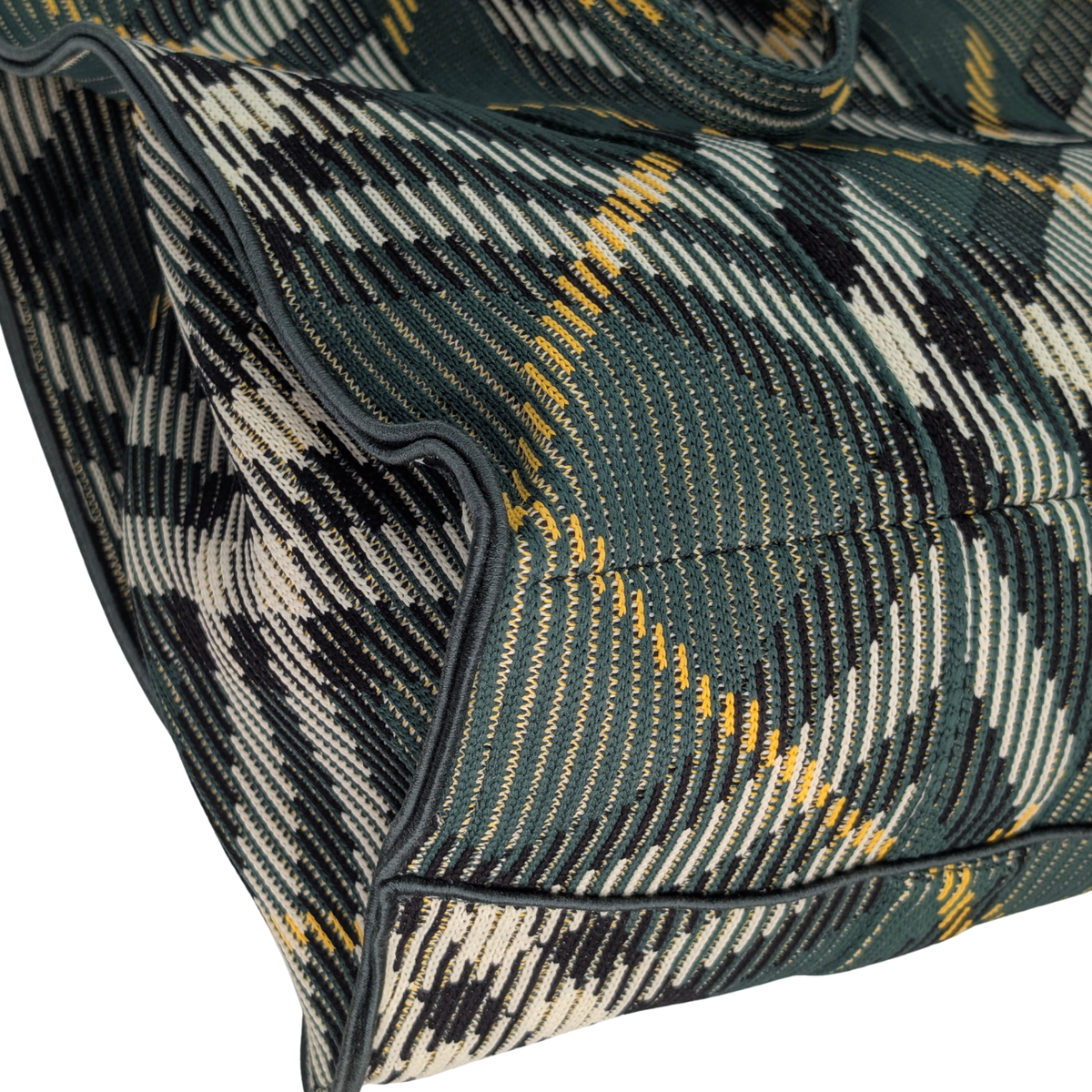 Burberry Medium Green Check Knitted Tote Bag