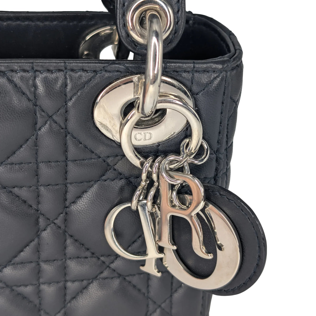 Christian Dior Lady Dior Cannage Mini Handbag Black - Lost Designer