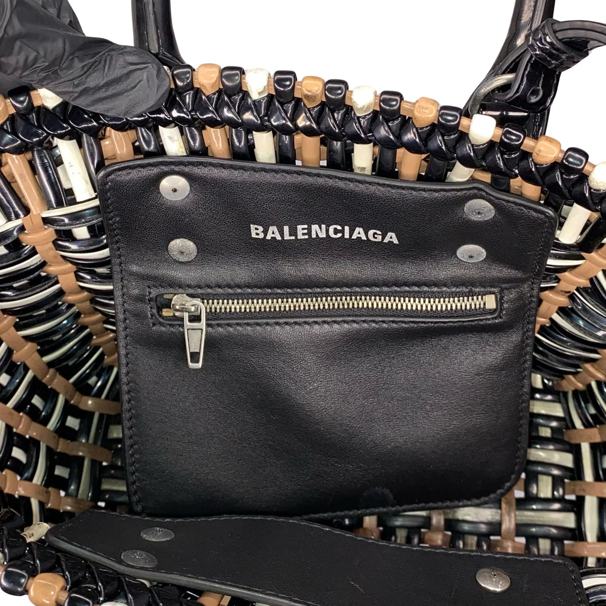 Balenciaga Bistro Panier Vinyl Tote Bag Crossbody Bag - Lost Designer