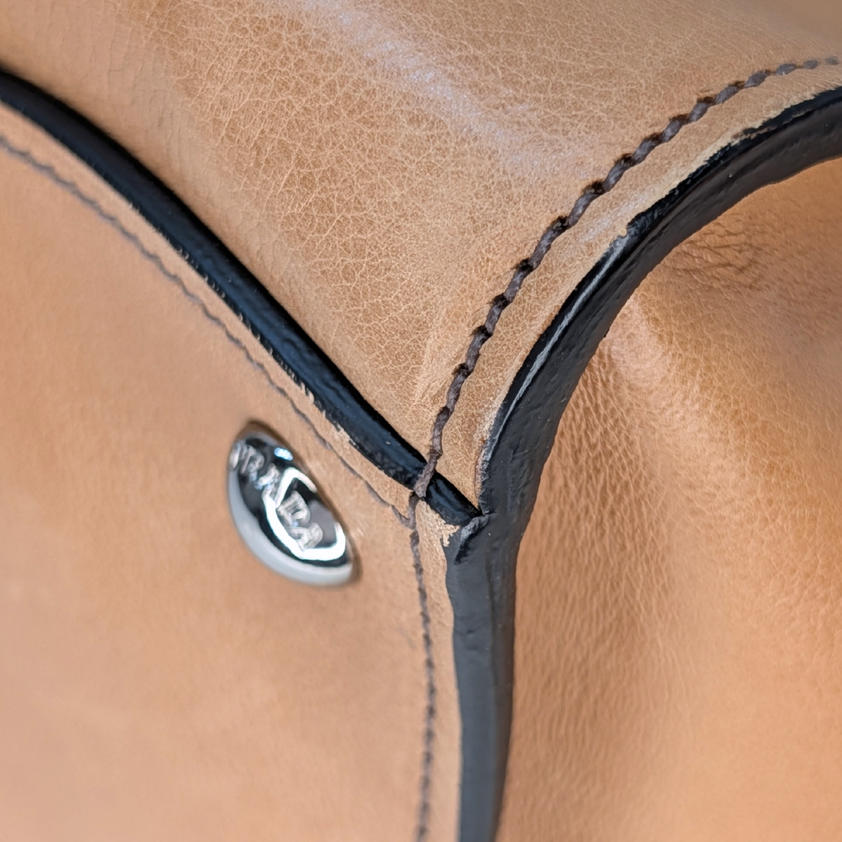 Prada Glace Tote Bag Brown