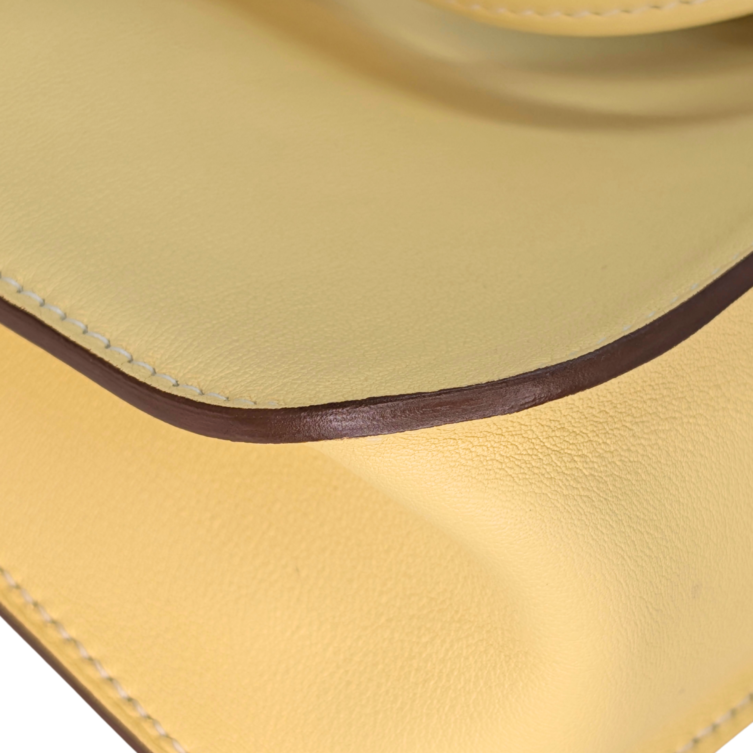 Hermes Mini Halzan 22 Swift Jaune Poussin SHW ختم X