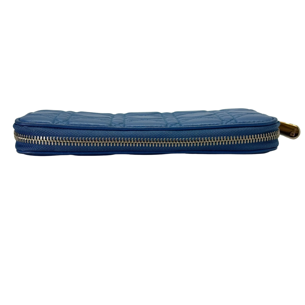 Dior Lambskin Cannage Wallet Blue - Lost Designer