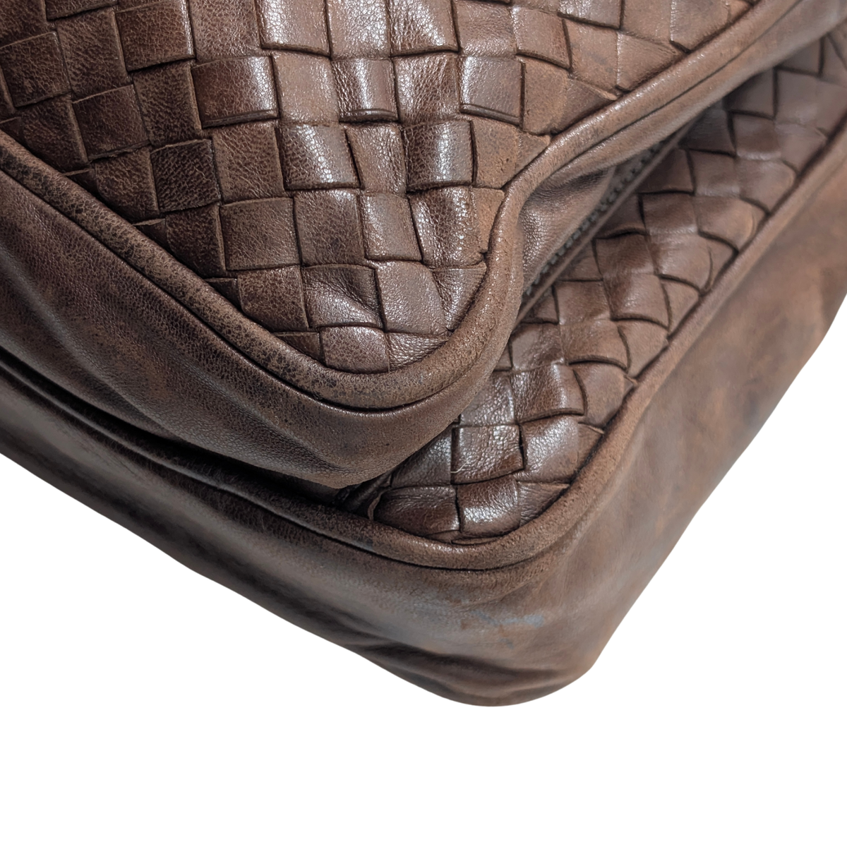Bottega Veneta Intrecciato Leather Crossbody Bag Brown