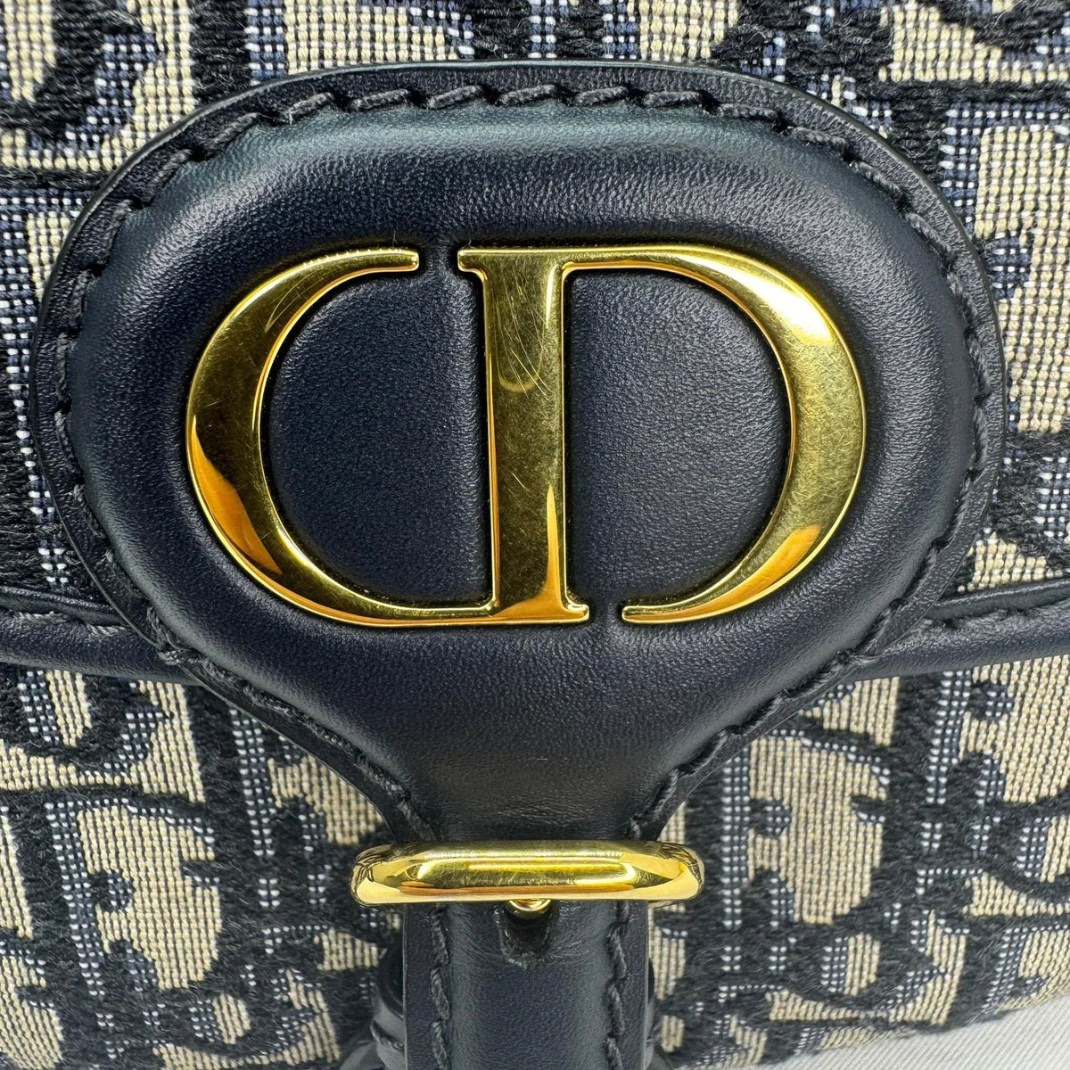 Christian Dior Oblique Small Bobby Flap Shoulder Bag Beige/Black - Lost Designer