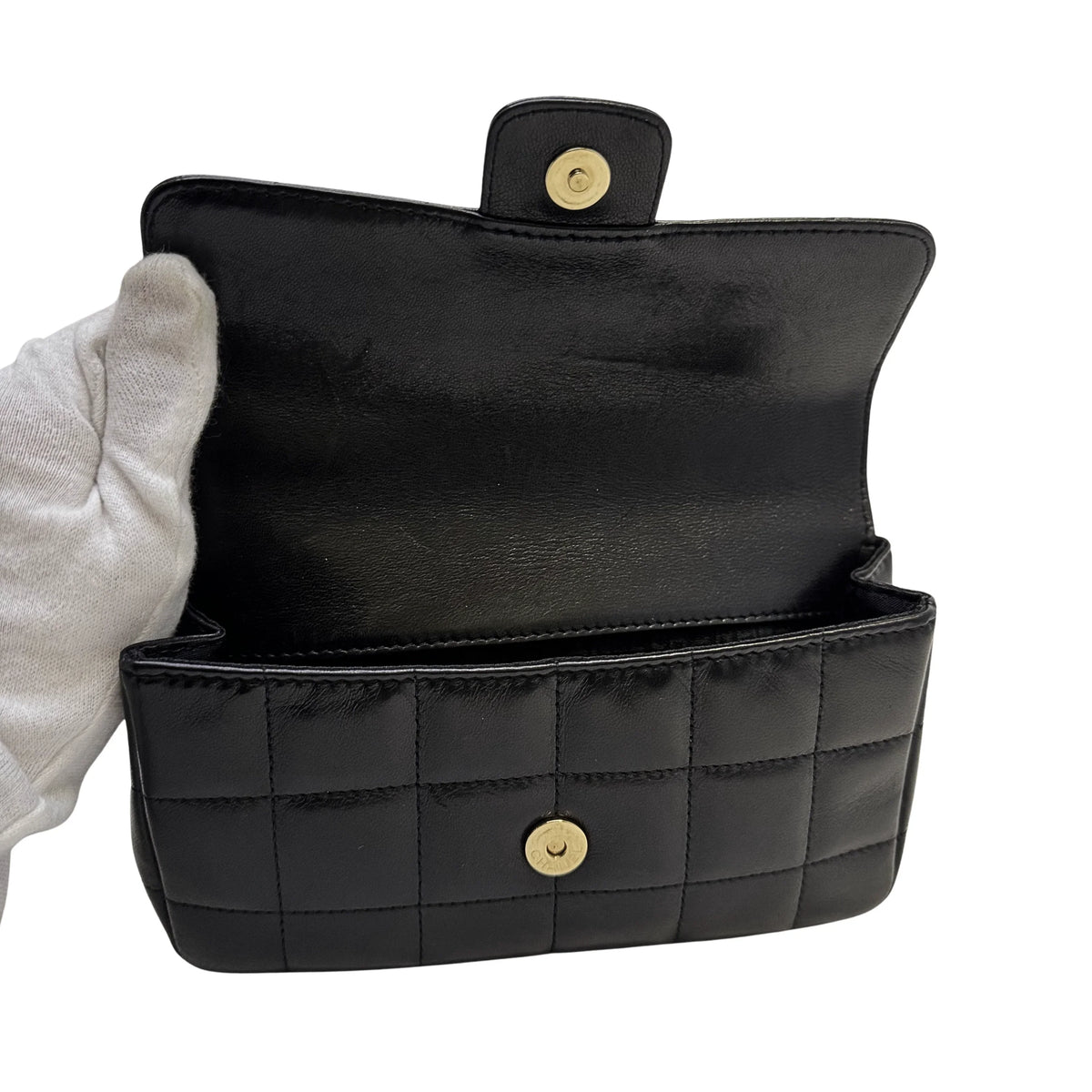 Chanel Bar Quilted Shoulder Bag Leather Black - Lost Designer