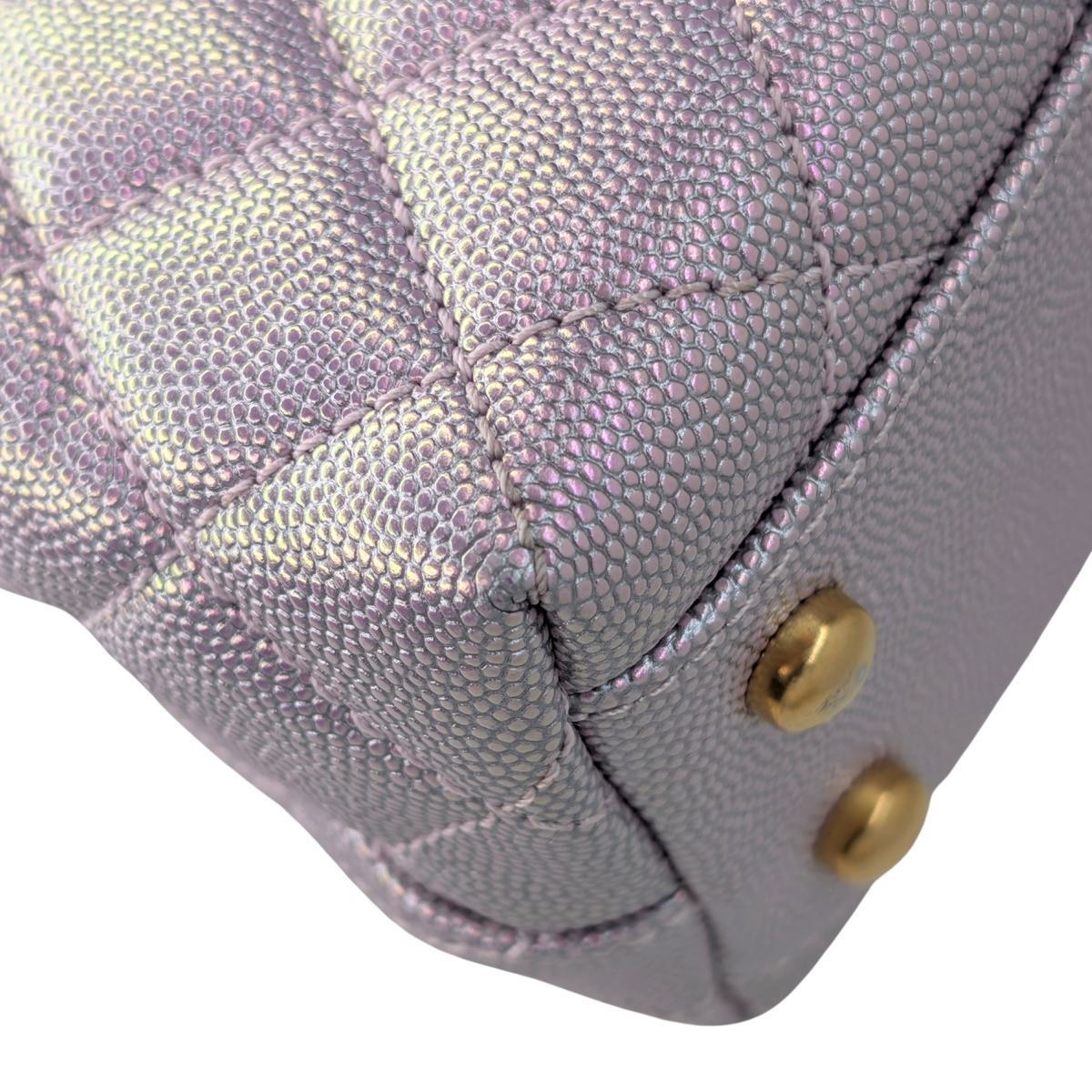 Chanel Coco Handle Small Caviar Iridescent Purple Bag