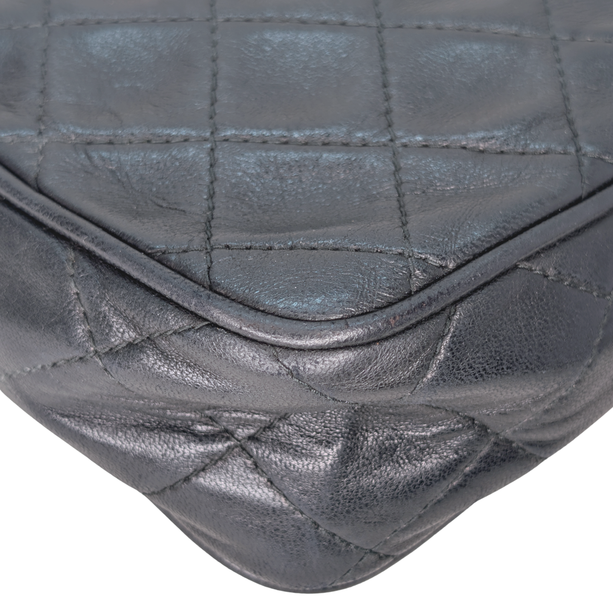 Chanel Vintage Diagonal Pocket Camera Bag Black GHW