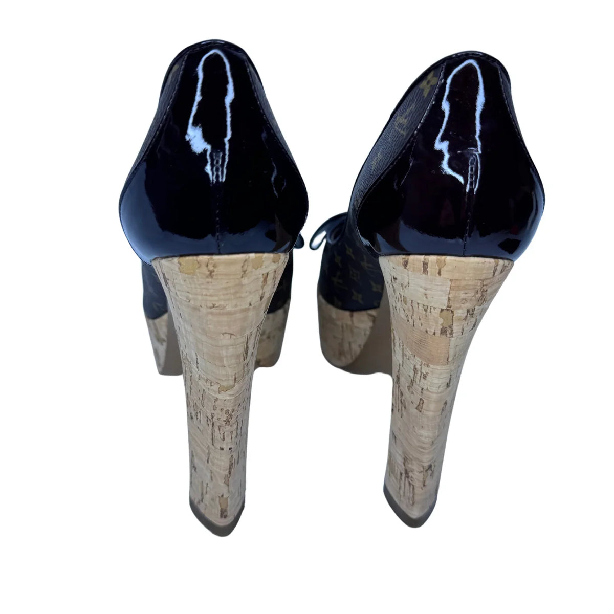 Louis Vuitton Monogram Cork Rivoli Platform Heels – Size 35 - Lost Designer