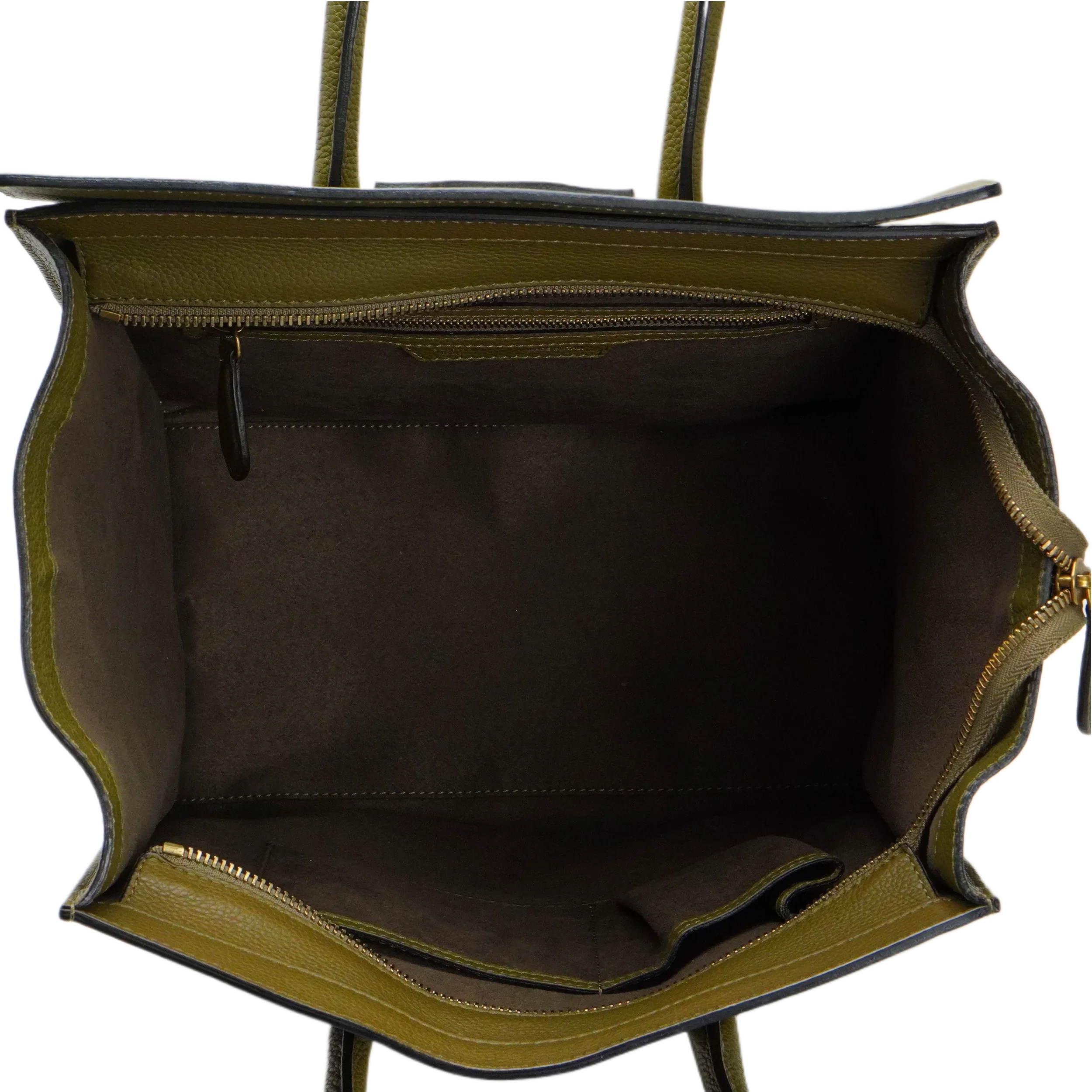 Celine Olive Green Calfskin Mini Luggage Handbag - Lost Designer