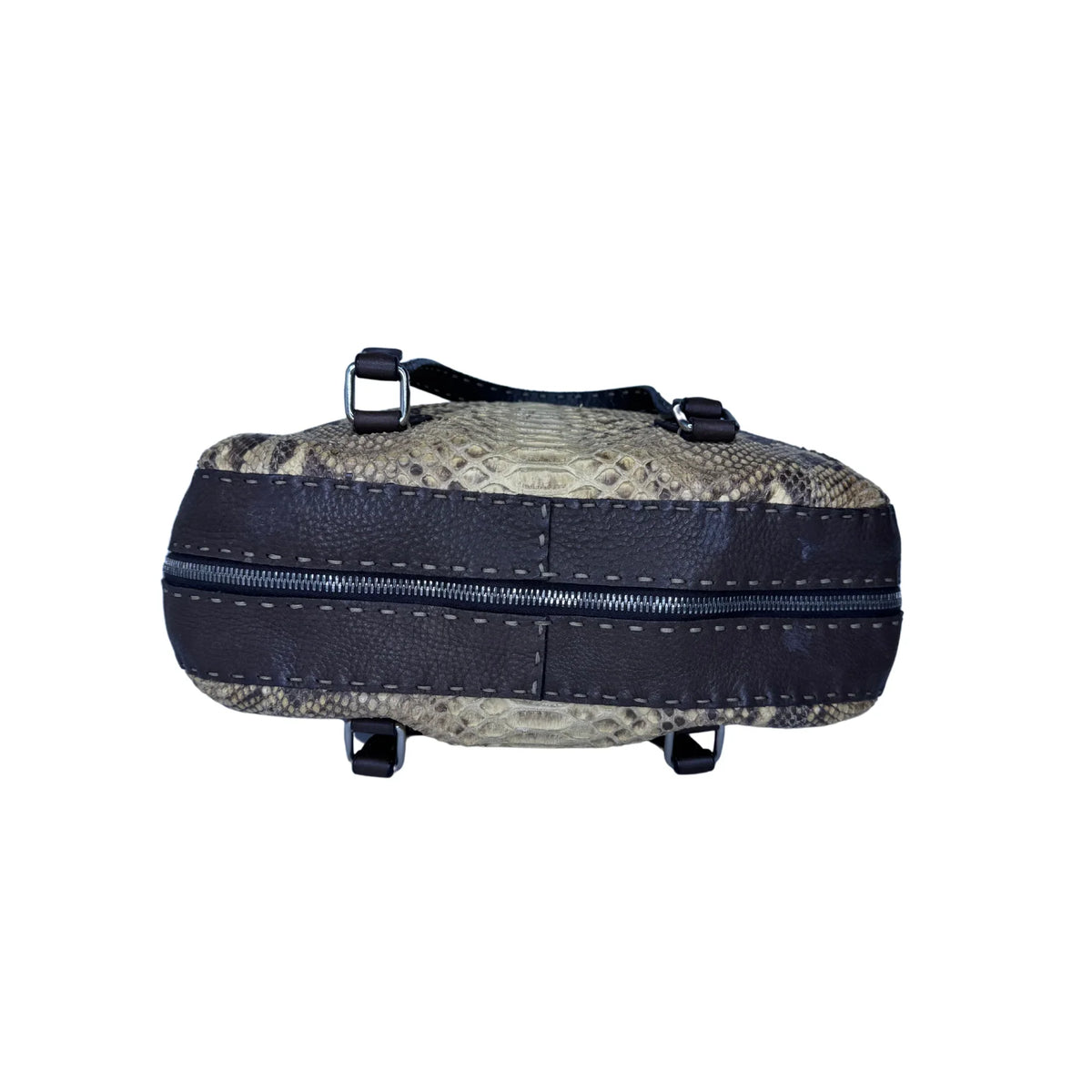 Fendi Selleria Snakeskin Leather Shoulder Bag - Lost Designer