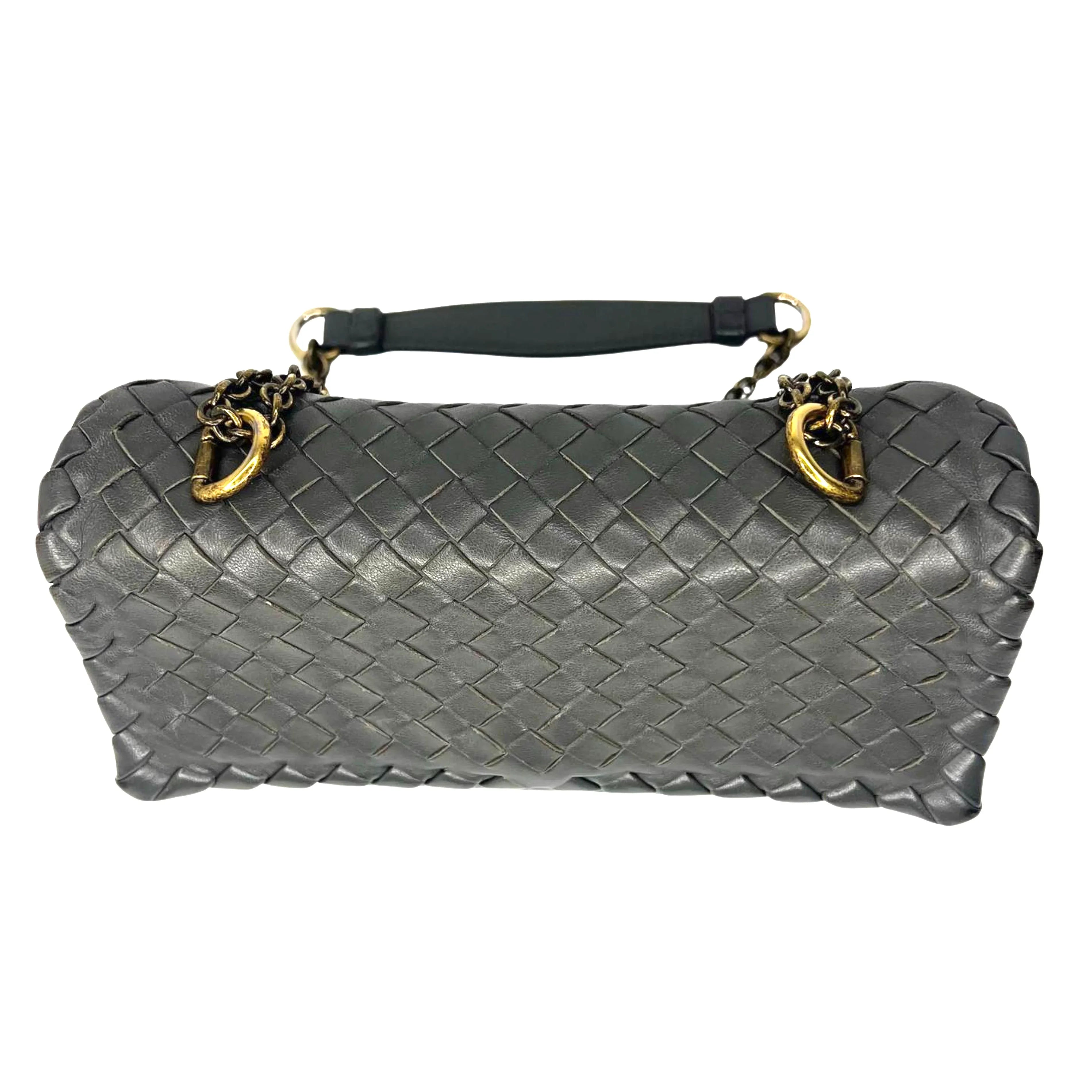 Bottega Veneta Nappa Intrecciato Medium Olimpia Bag – Steel Grey - Lost Designer