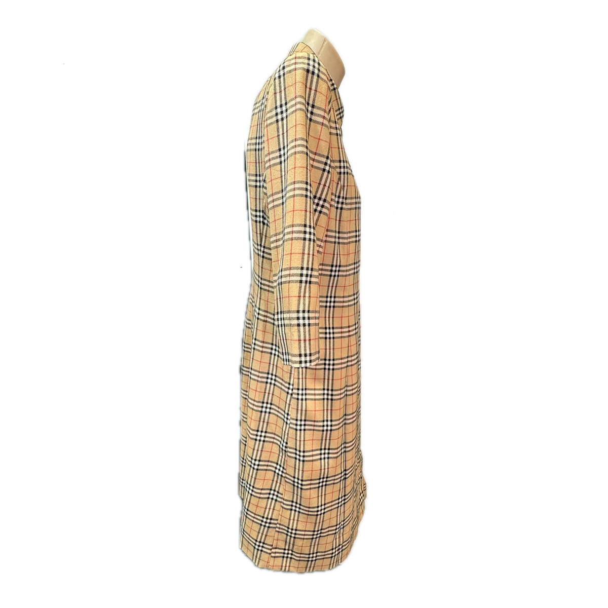 Burberry Check Short sleeve dress Beige size 38 - Lost Designer