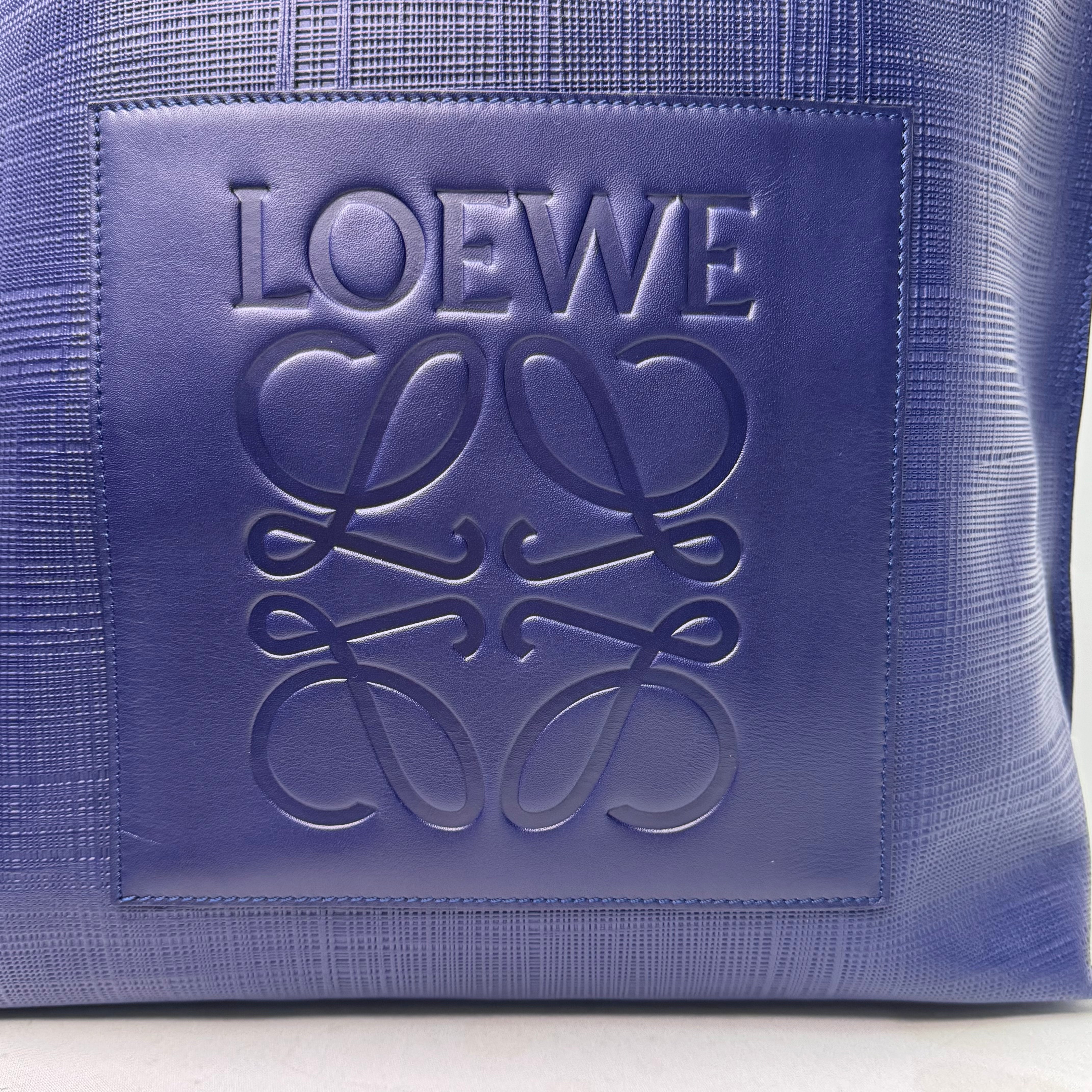 Loewe Shopper Tote Bag Leather Blue - Lost Designer