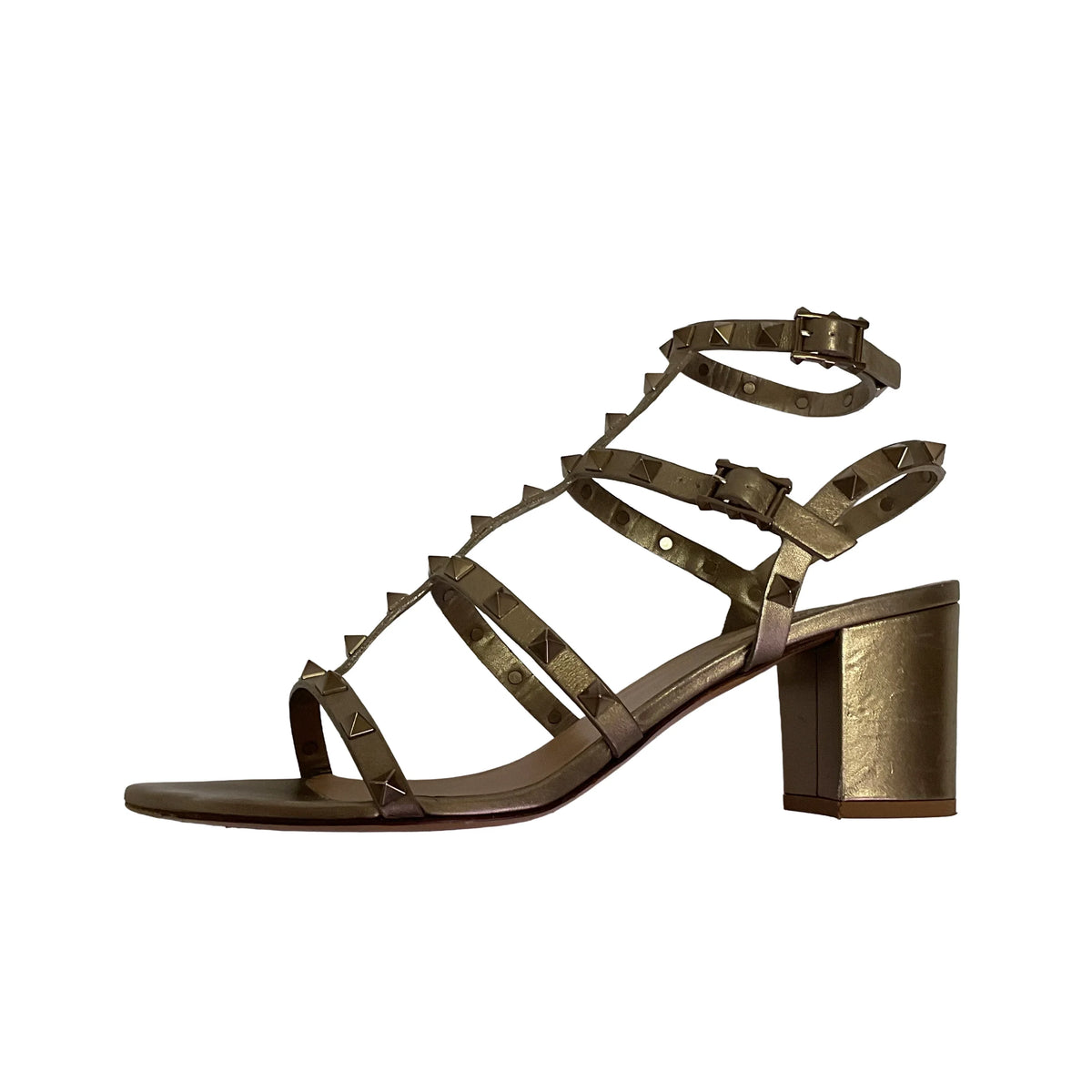 Valentino Rock Stud Heels Beige/Gold 41 - Lost Designer