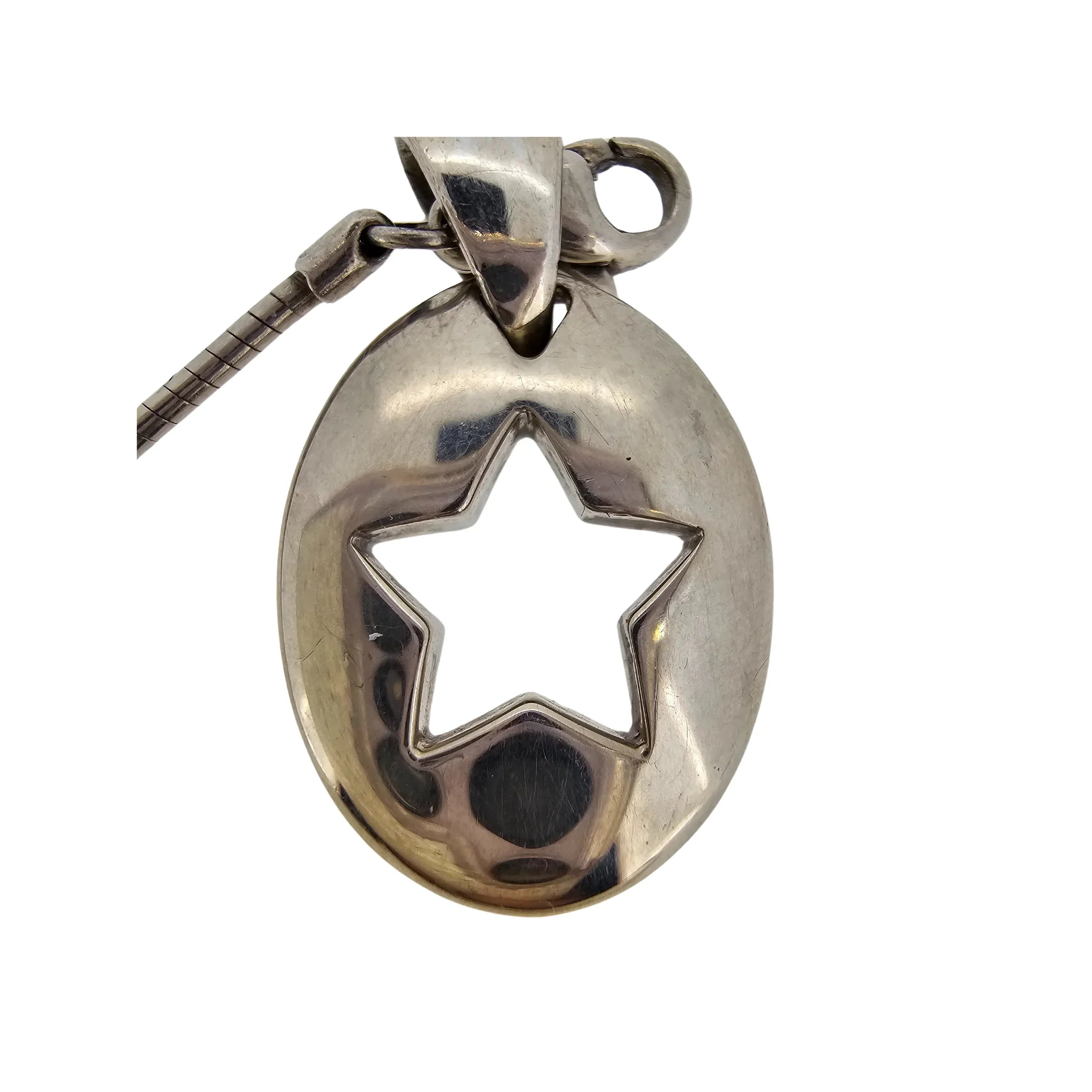Tiffany & Co Silver Sterling Stencil Star Necklace Choker - Lost Designer
