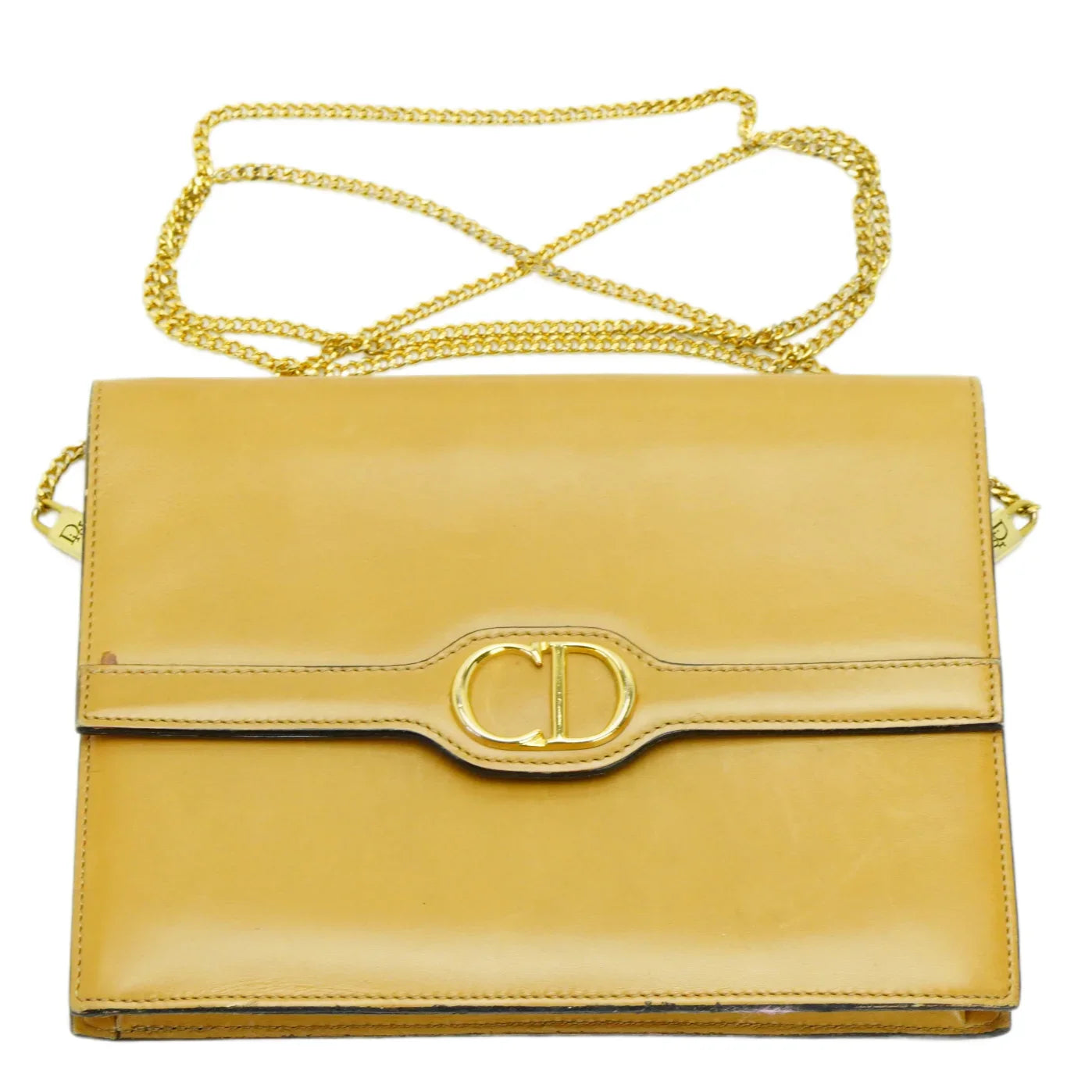 Christian Dior Leather Chain Box Bag Beige - Lost Designer