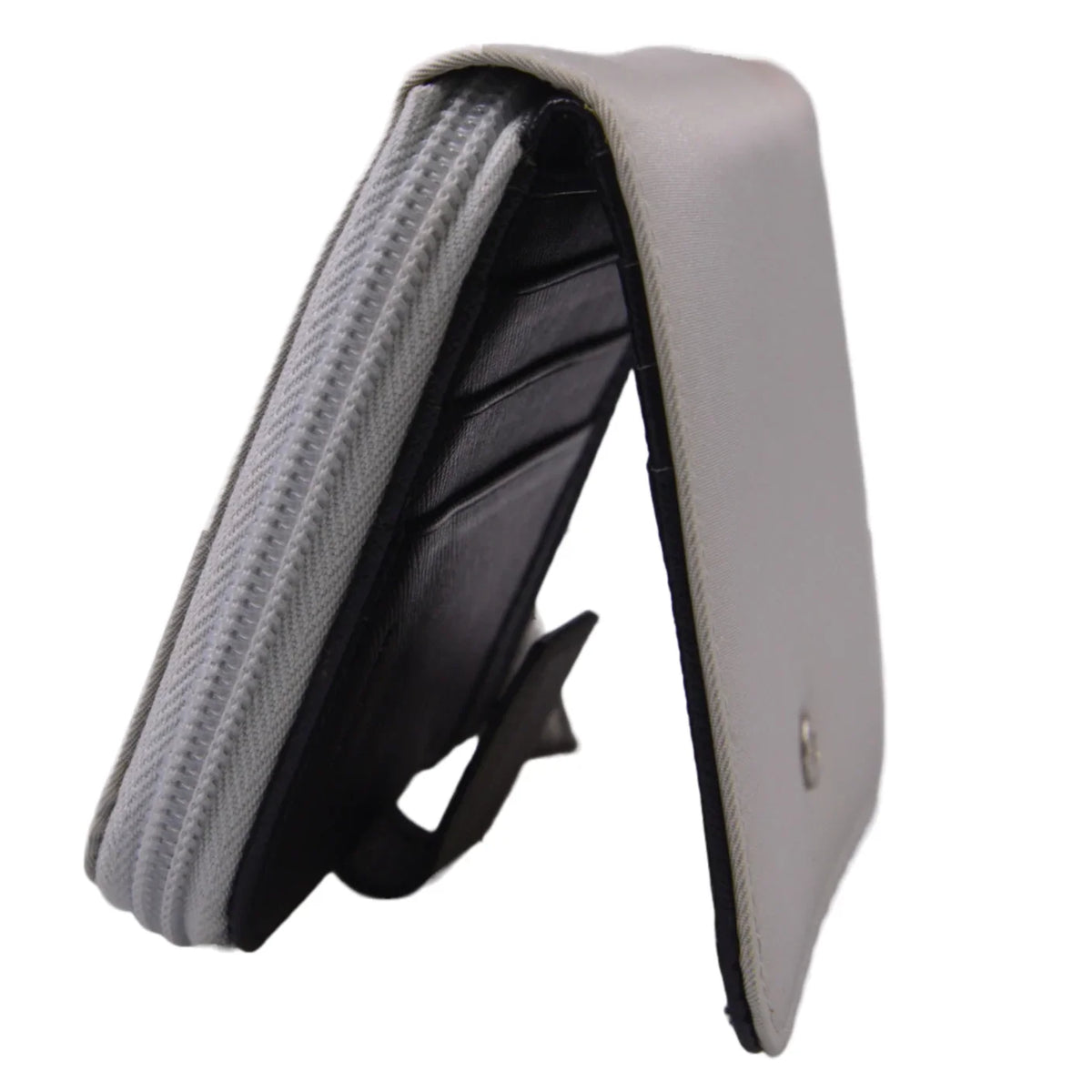 Prada Tessuto Nylon Zip Fold Wallet Grey - Lost Designer