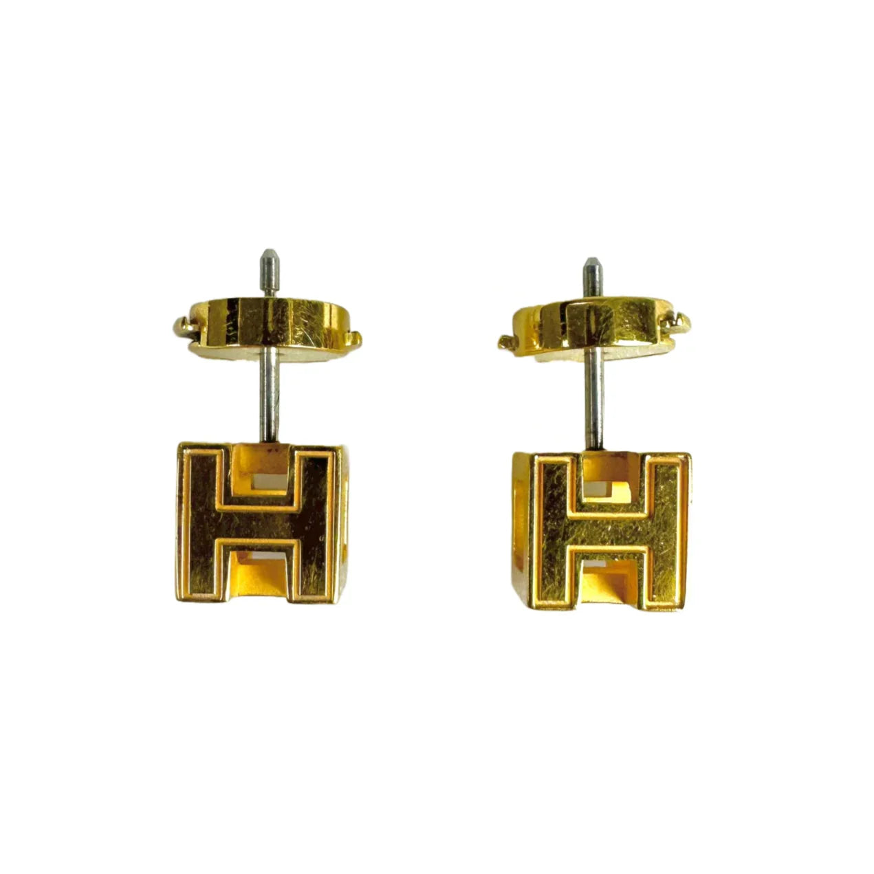 Hermes Cage D’H Earrings Orange - Lost Designer