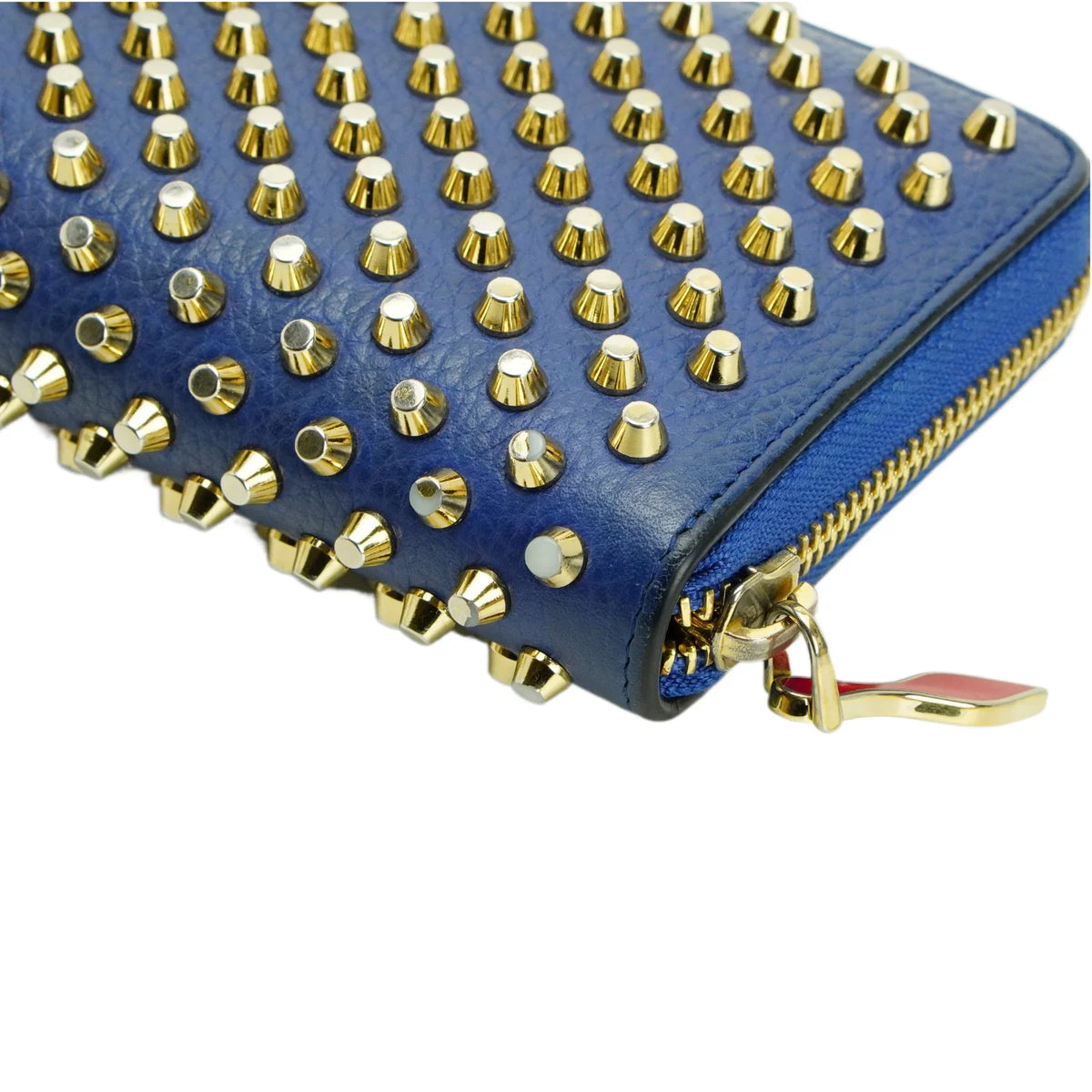 Christian Louboutin Panettone Spike Long Wallet Blue - Lost Designer